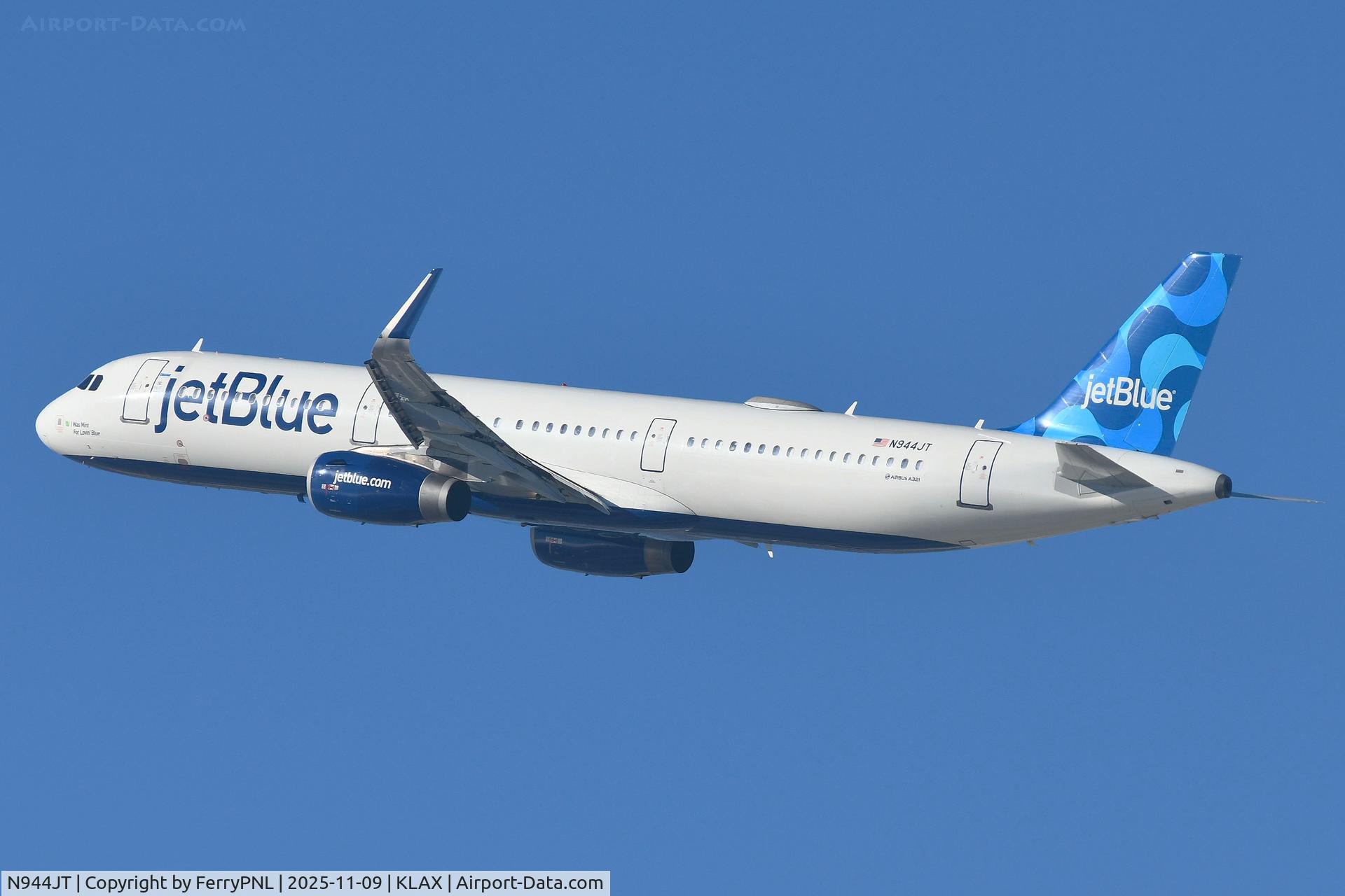 N944JT, 2014 Airbus A321-231 C/N 6359, JetBlue A321 departing LAX