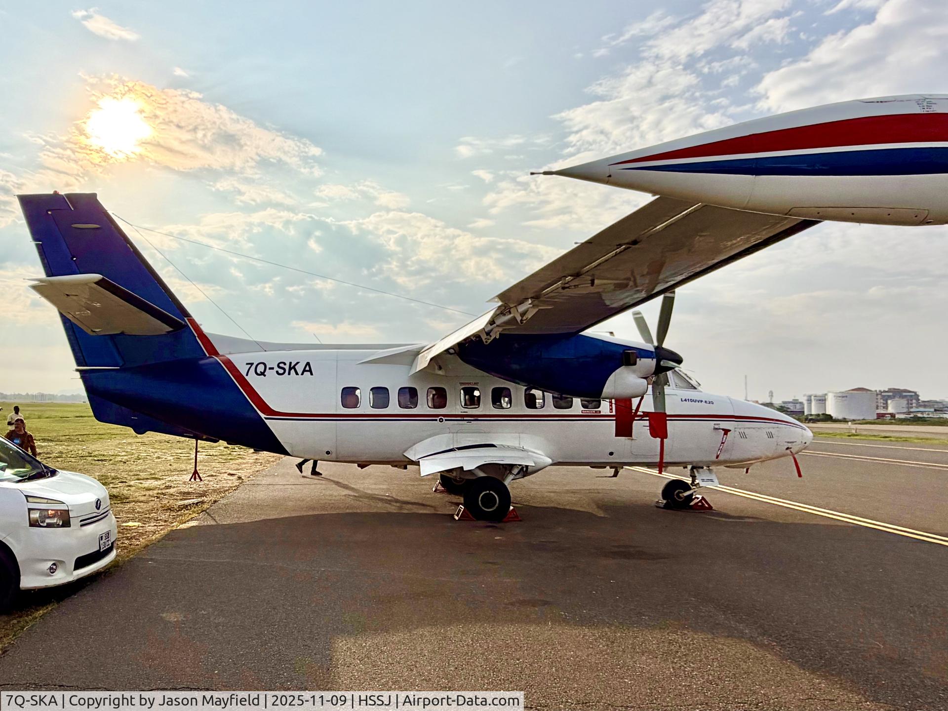 7Q-SKA, 1992 Let L-410 UVP-E20 Turbolet C/N 922728, Aerojet Aviations Limited LET 410 at Juba, South Sudan