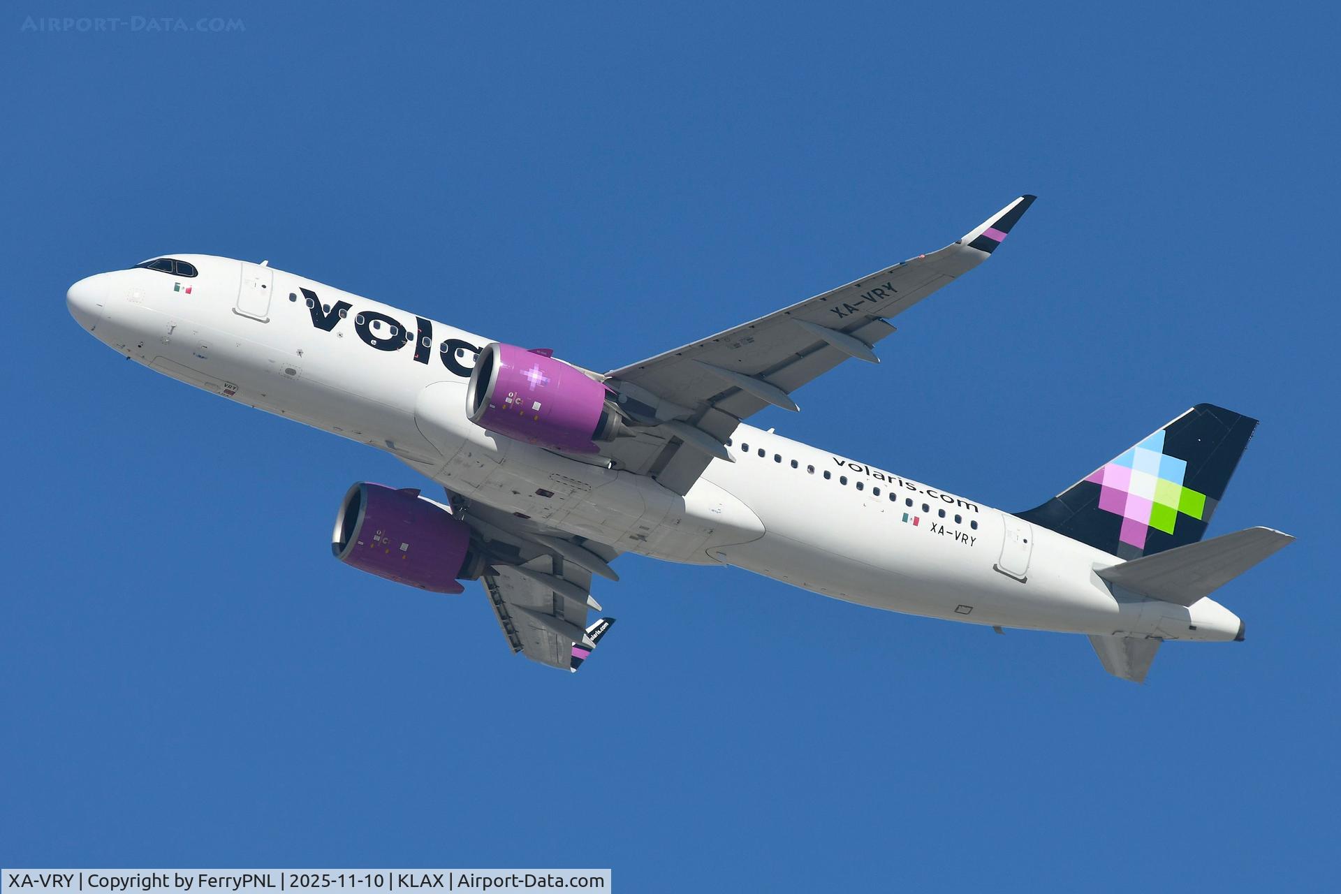 XA-VRY, 2021 Airbus A320-271N C/N 10574, Volaris A320Neo departing LAX