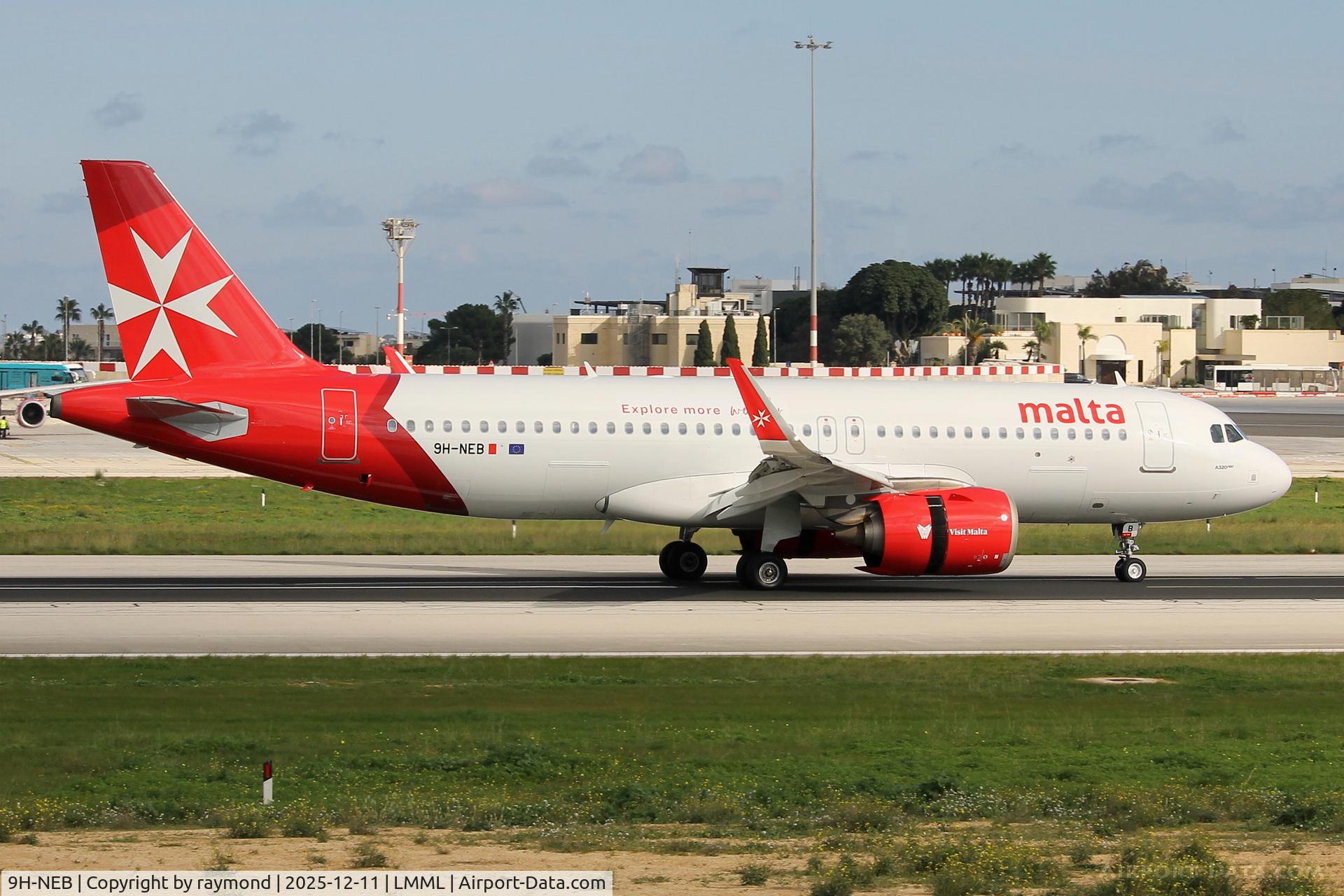 9H-NEB, 2019 Airbus A320-251N C/N 8940, KM Malta Airlines Airbus A320-251N reg 9H-NEB exiting the active after landing in Malta from Paris.