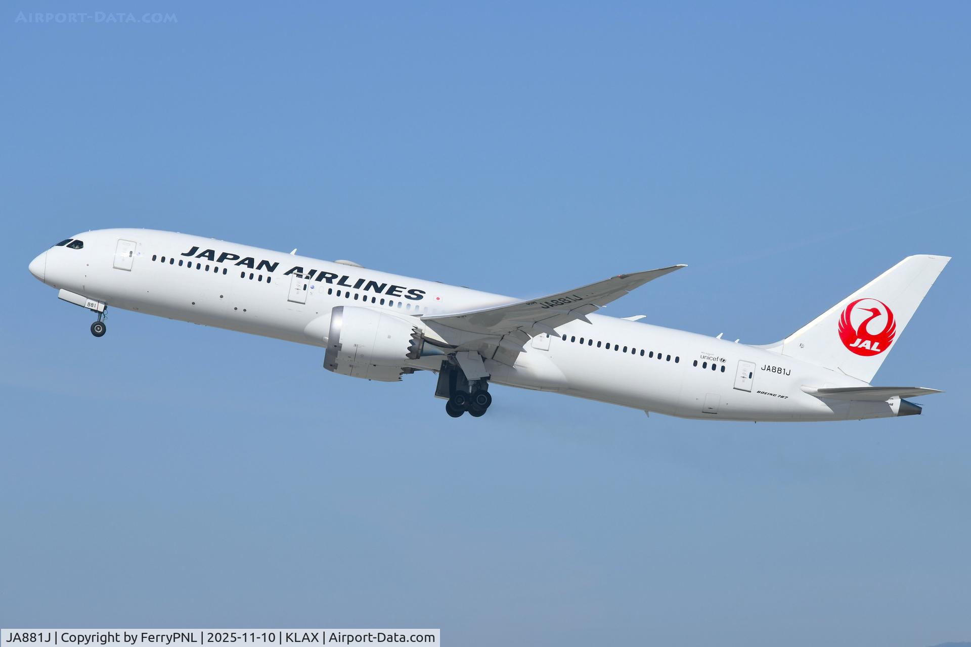JA881J, 2021 Boeing 787-9 Dreamliner Dreamliner C/N 66514, JAL B789 returning to JApan