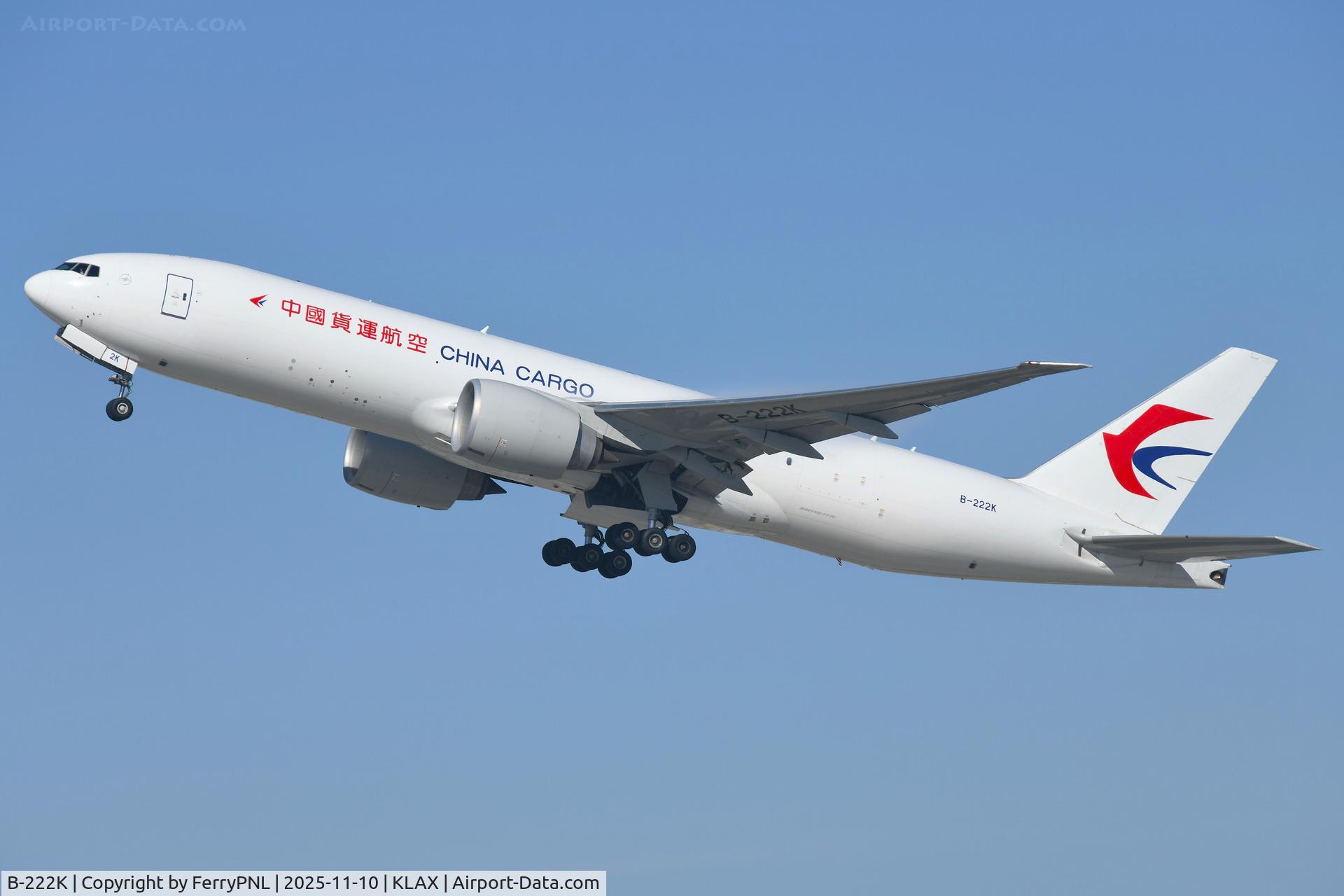 B-222K, 2022 Boeing 777-F C/N 67771, B772F of China Cargo departing