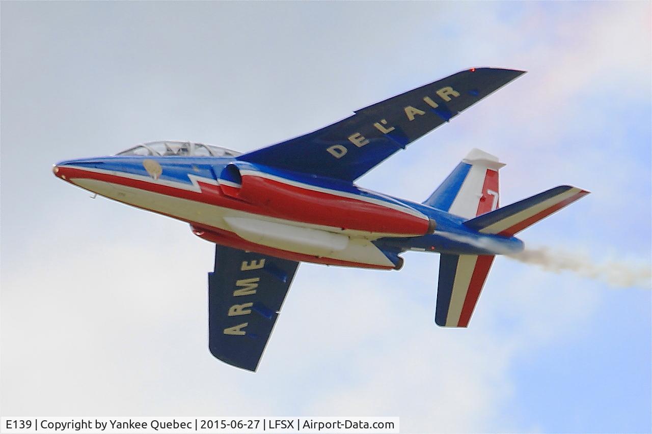 E139, Dassault-Dornier Alpha Jet E C/N E139, Dassault-Dornier Alpha Jet E (F-UGFC), Athos 07 of Patrouille de France 2015, Luxeuil-St Sauveur Air Base 116 (LFSX)