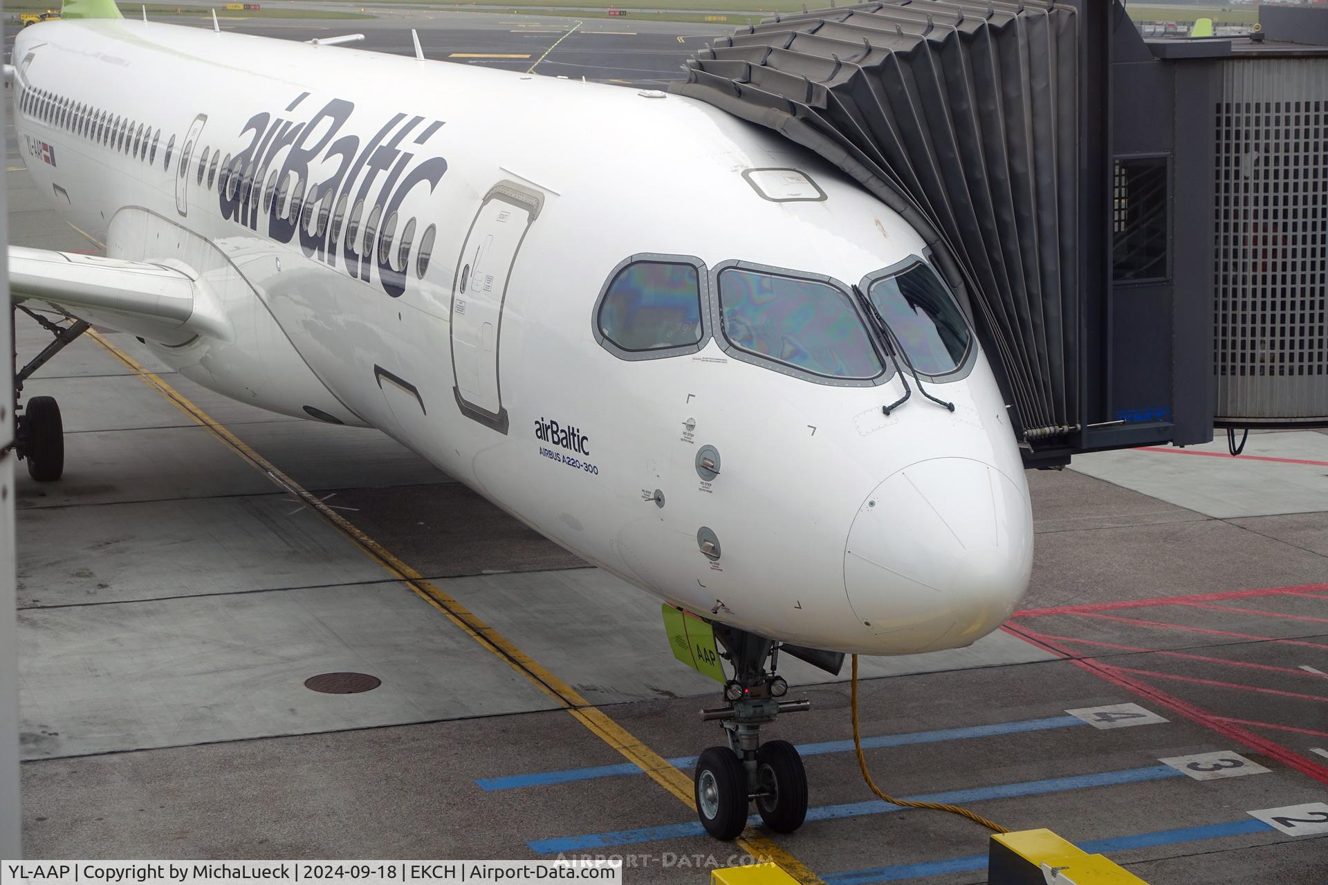 YL-AAP, 2019 Airbus A220-300 C/N 55051, At Kastrup