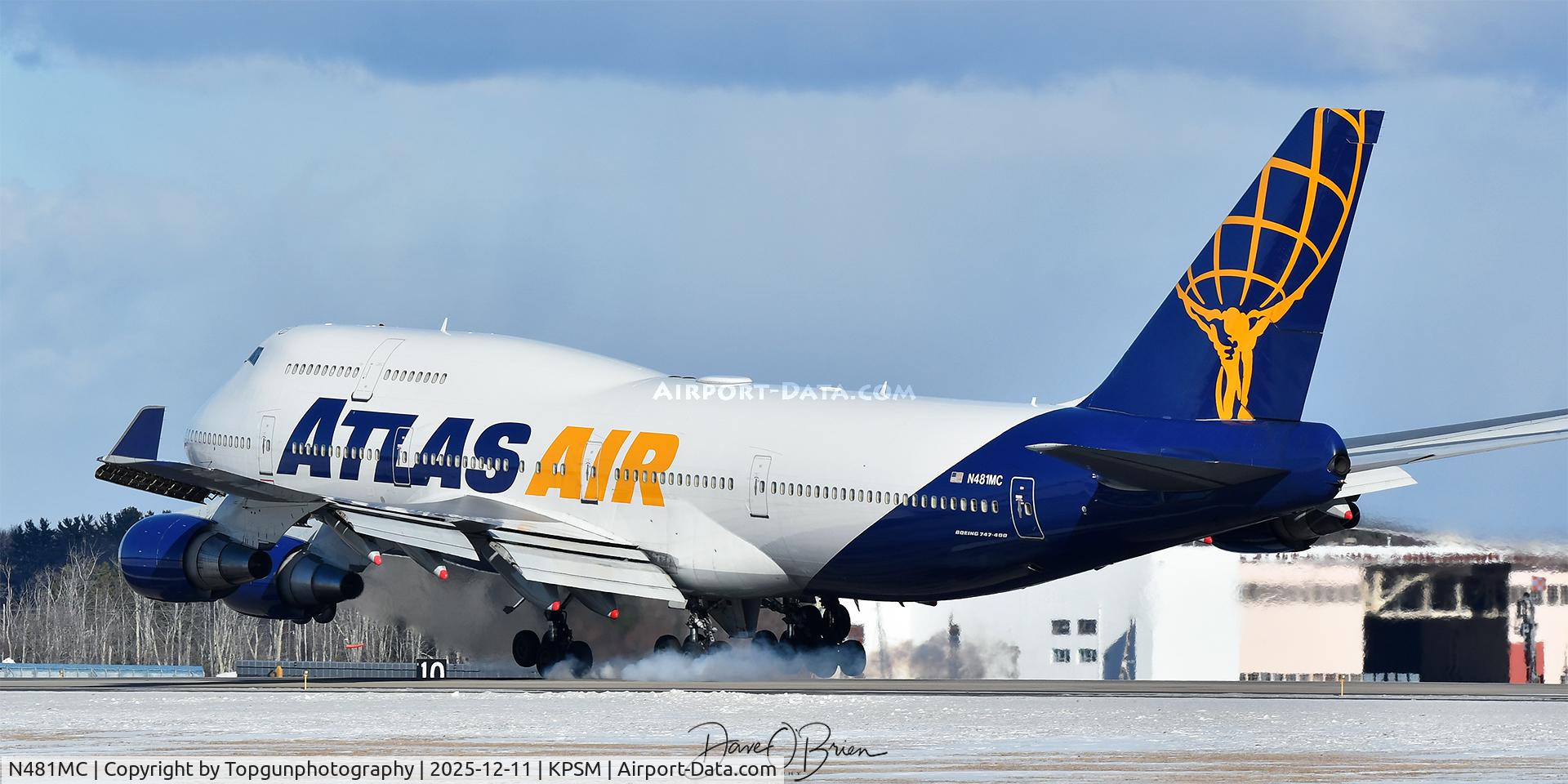 N481MC, 2001 Boeing 747-443 C/N 32339, CAMBER516 touching down
