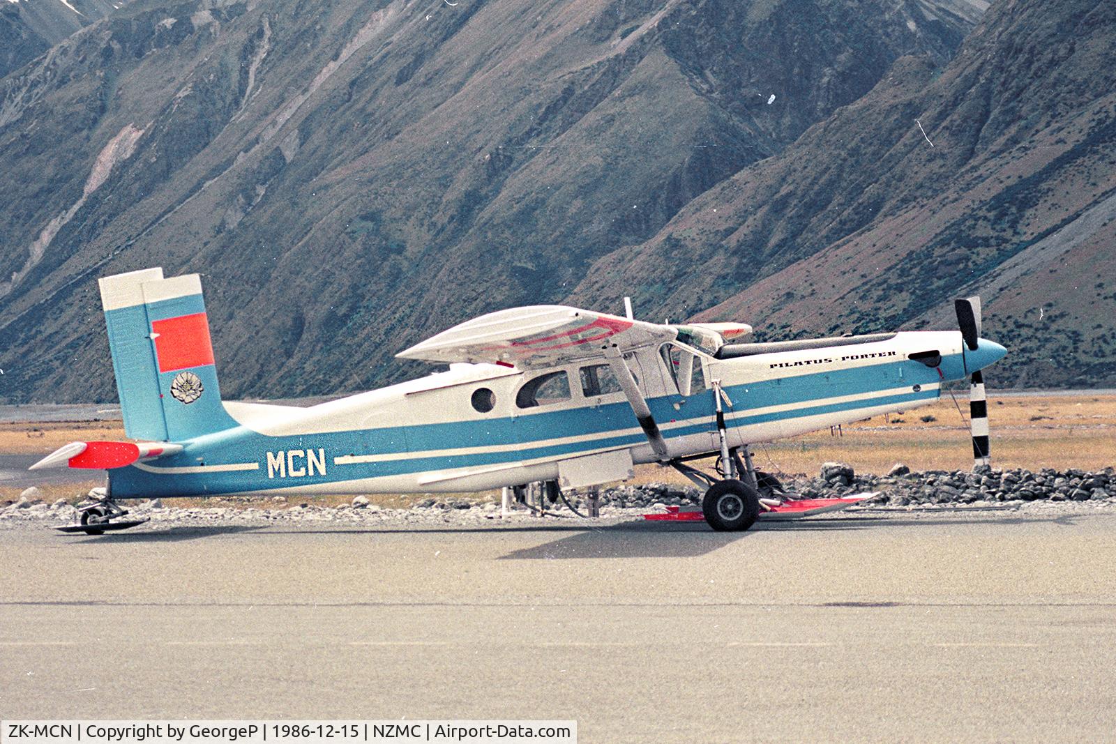 ZK-MCN, 1985 Pilatus PC-6/B2-H4 Turbo Porter C/N 824, Mount Cook N.Z.