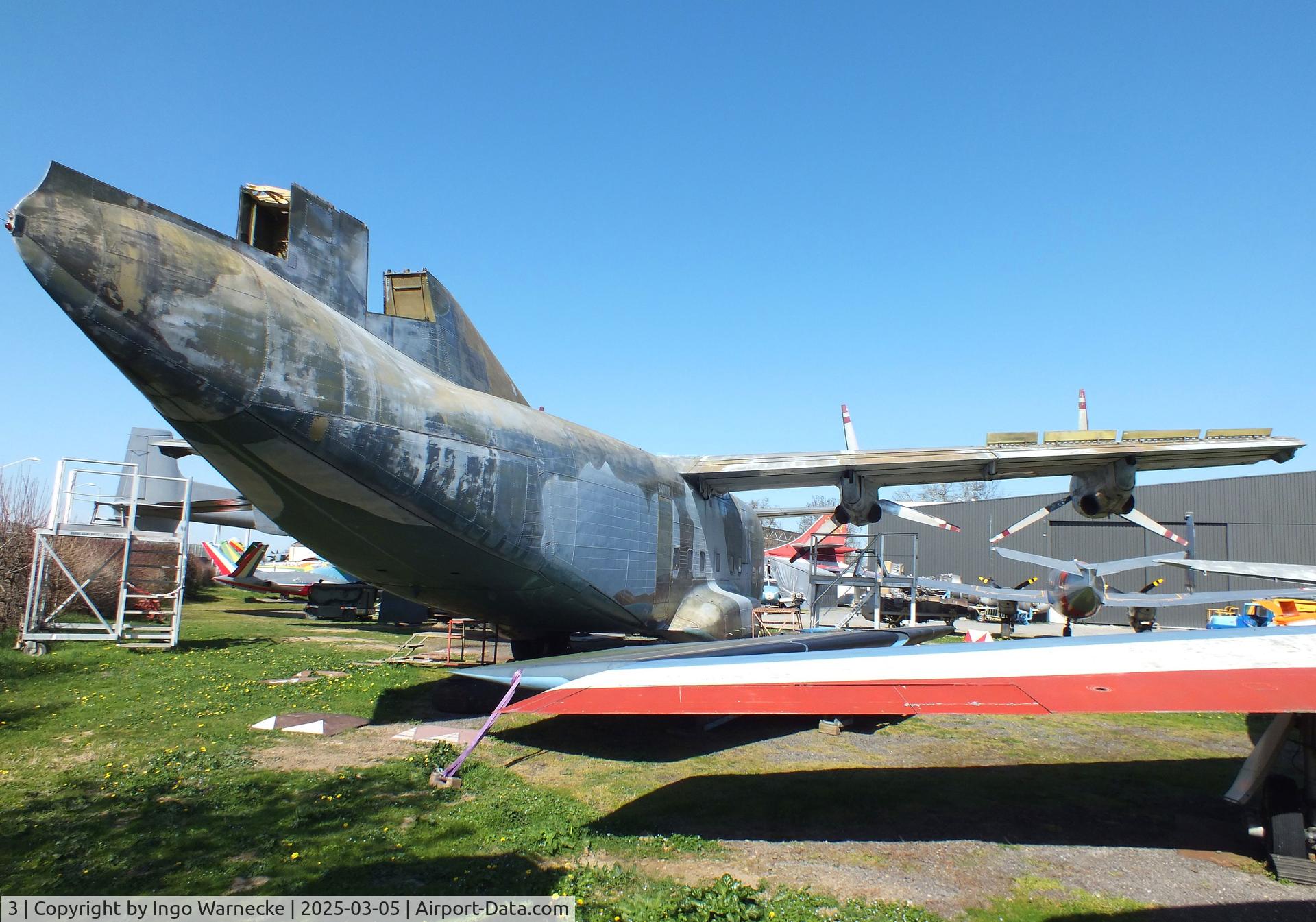 3, 1965 Breguet 941S C/N 3, Breguet 941S, (tailplanes dismounted) being restored at the Ailes Anciennes Toulouse Museum, Blagnac