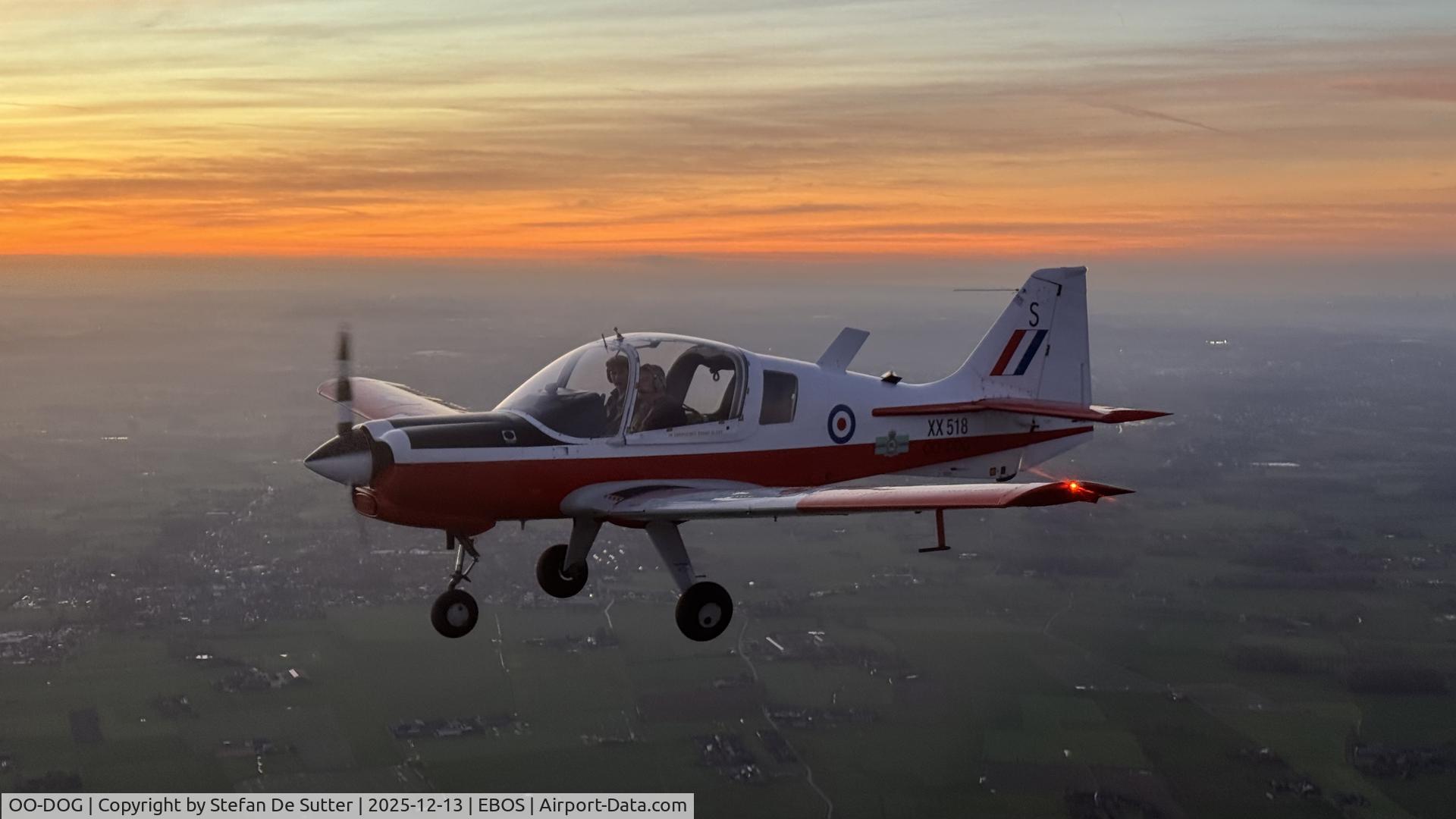 OO-DOG, 1976 Agusta AB-206B JetRanger II C/N 8517, sunset flight
