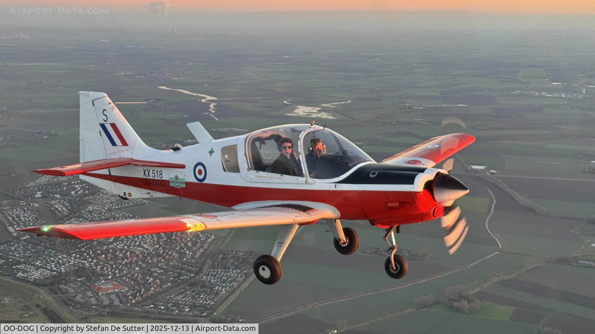 OO-DOG, 1973 Scottish Aviation Bulldog T.1 C/N BH120/204, Sunset flight