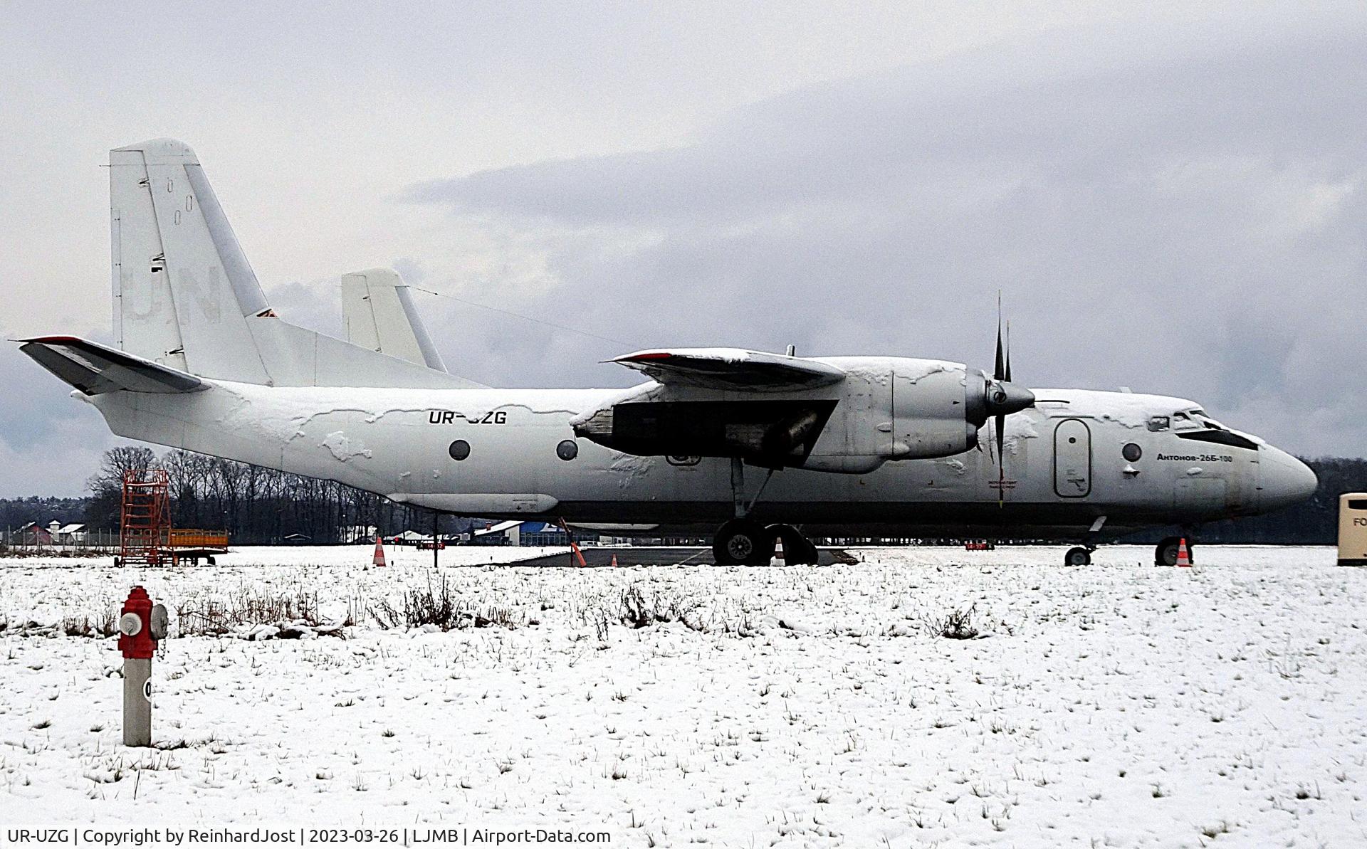 UR-UZG, 1981 Antonov An-26B-100 C/N 97321103, UR-UZG (ex-CCCP-26063 / LY-AAK) of Ukrainian carrier Constant with fading UN-titles escaped to Maribor / Slovenia during the first year of the Russian invasion in its home country