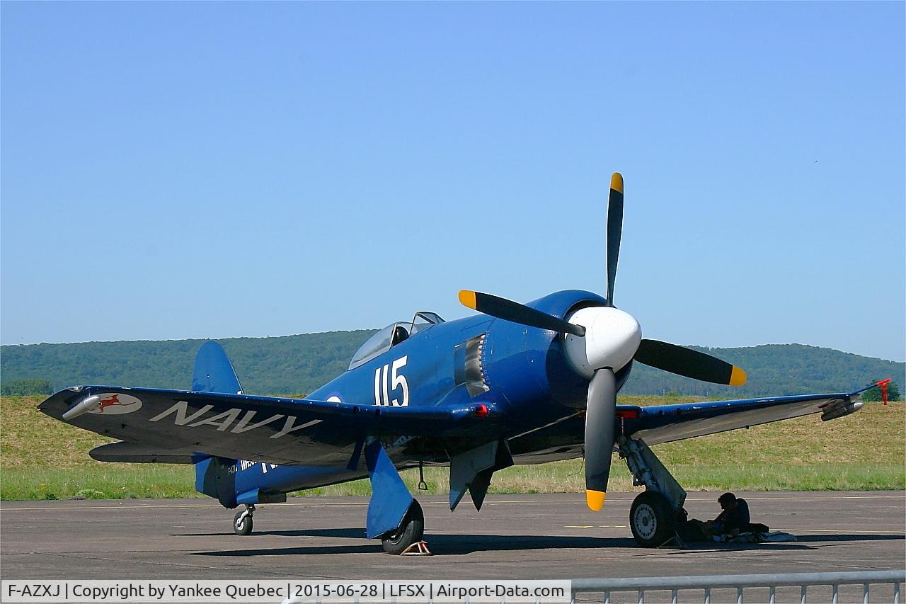 F-AZXJ, 1949 Hawker Sea Fury FB.11 C/N 37733, Hawker Sea Fury FB.11, Flight line, Luxeuil-Saint Sauveur Air Base 116 (LFSX)