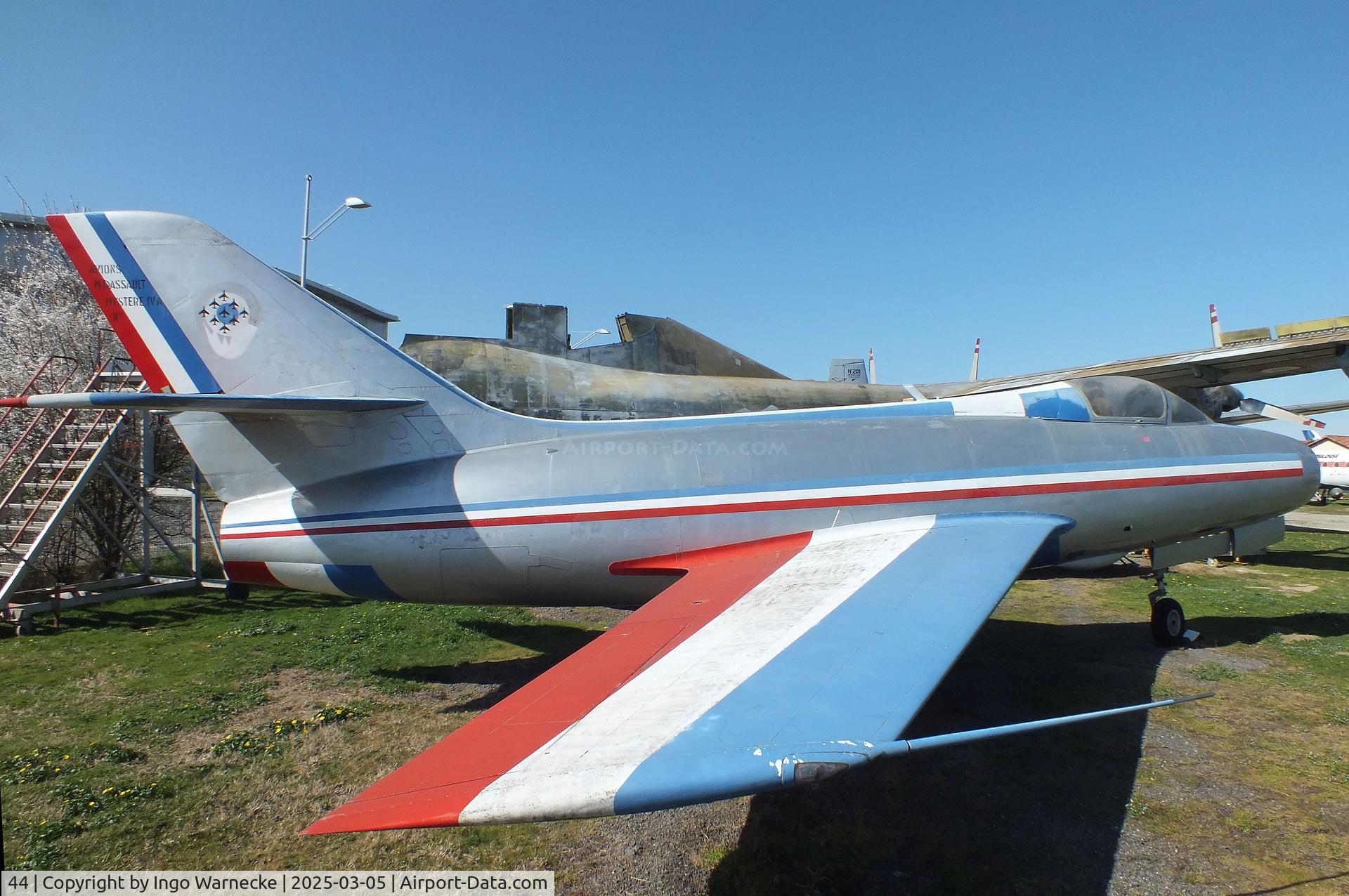 44, Dassault Mystere IVA C/N 44, Dassault Mystere IV A at the Ailes Anciennes Toulouse Museum, Blagnac