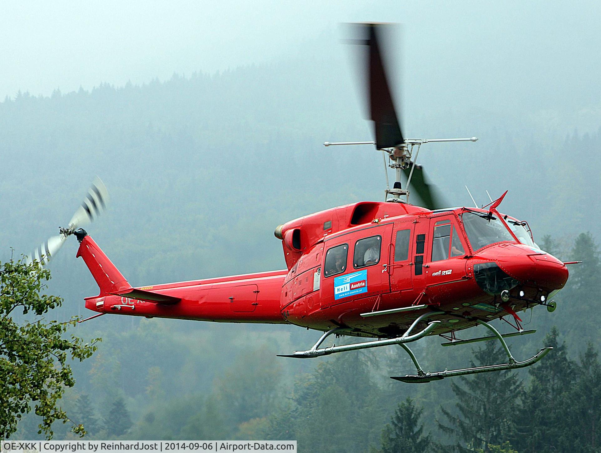 OE-XKK, 1977 Agusta-Bell AB-212 C/N 5553, OE-XKK of Heli Austria (ex D-HAFN / SE-HMS) at Helidays Austria, Franzl im Holz near Gmunden, Austria