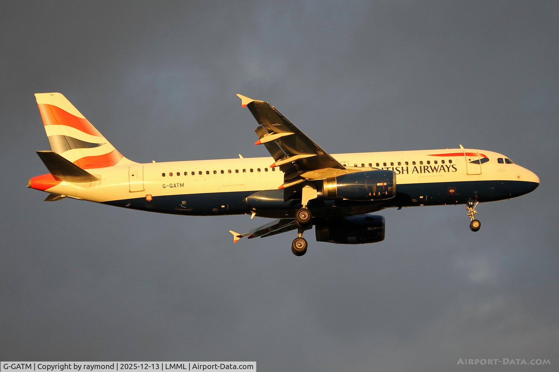 G-GATM, 2002 Airbus A320-233 C/N 1892, Airbus A320-233 reg G-GATM of British Airways on final approach landing in Malta from London Gatwick.