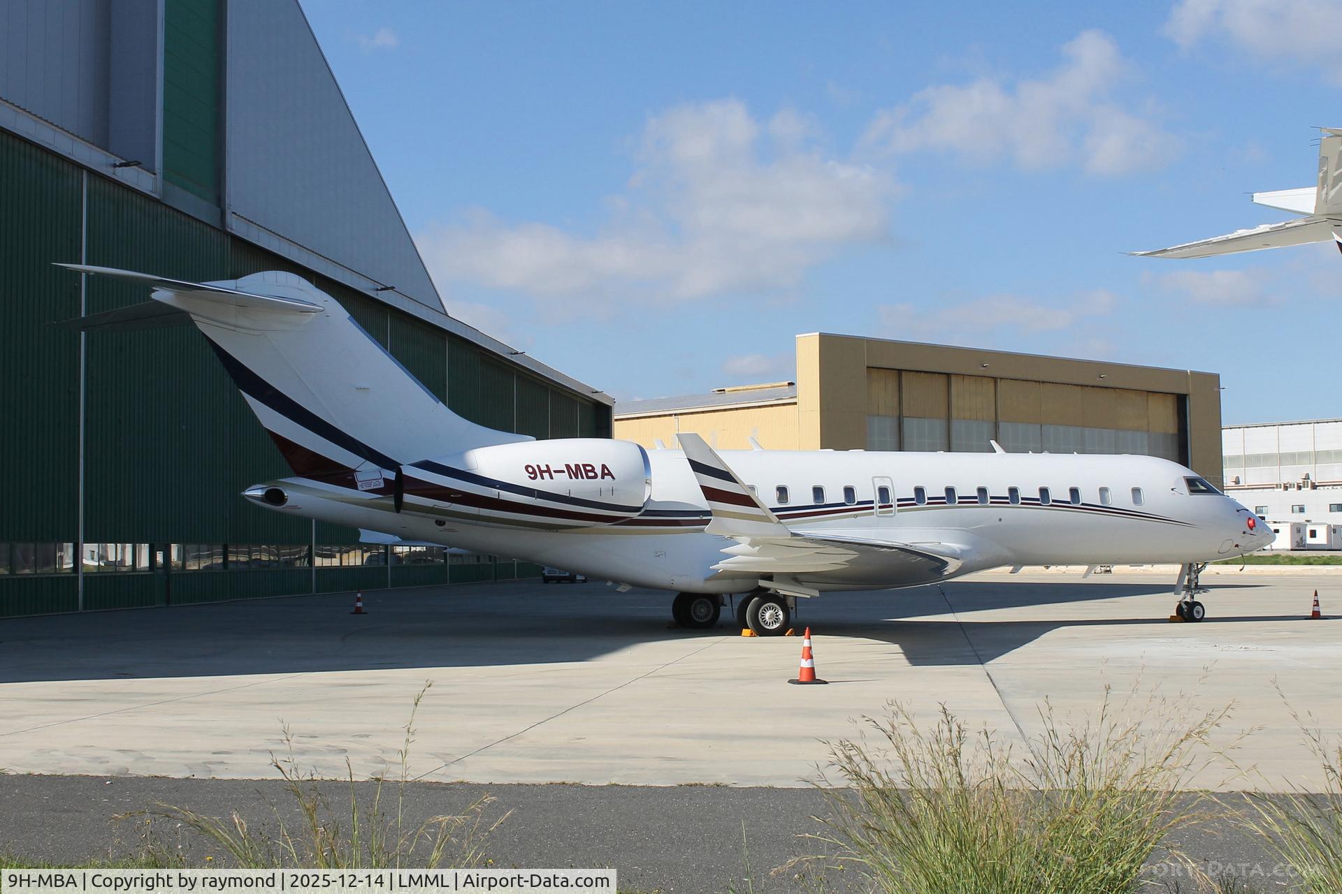 9H-MBA, 2005 Bombardier Global 5000 (BD-700-1A11) C/N 9186, Bombardier BD-700-1A11 Global 5000 reg 9H-MBA  of Hyperion Aviation at Safi Park, Malta.