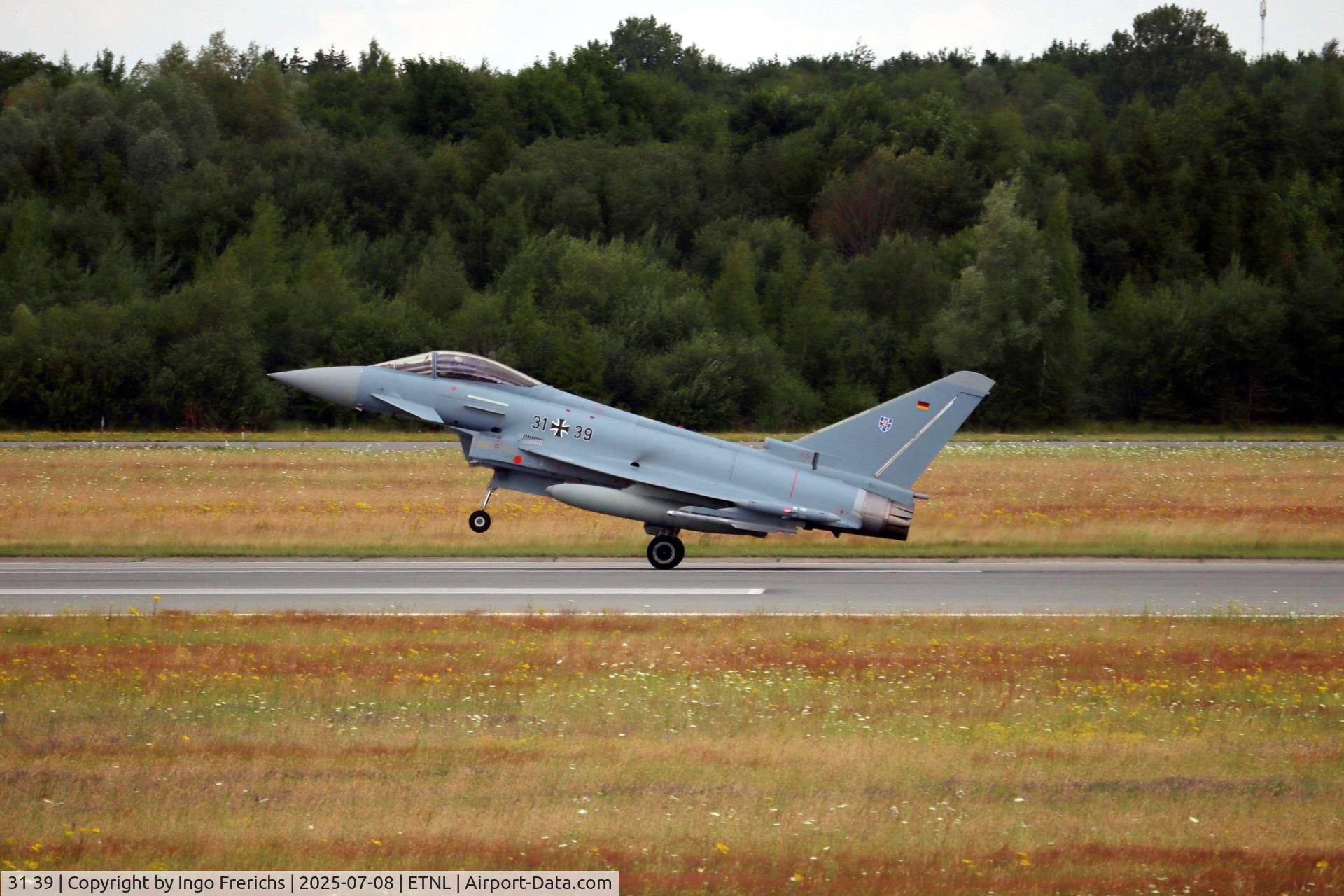 31 39, Eurofighter EF2000 Typhoon C/N GS099, Eurofighter 31 39 lands at Rostock Laage Air Base