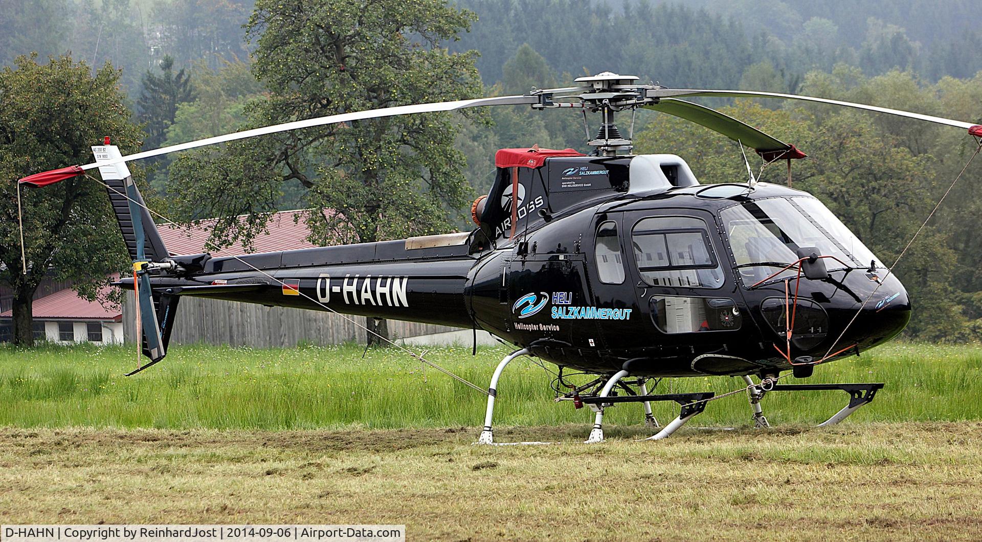 D-HAHN, Eurocopter AS-350B-2 Ecureuil Ecureuil C/N 9003, D-HAHN of Heli Salzkammergut at HeliDays Austria 2014, Franzl im Holz near Gmunden, Austria