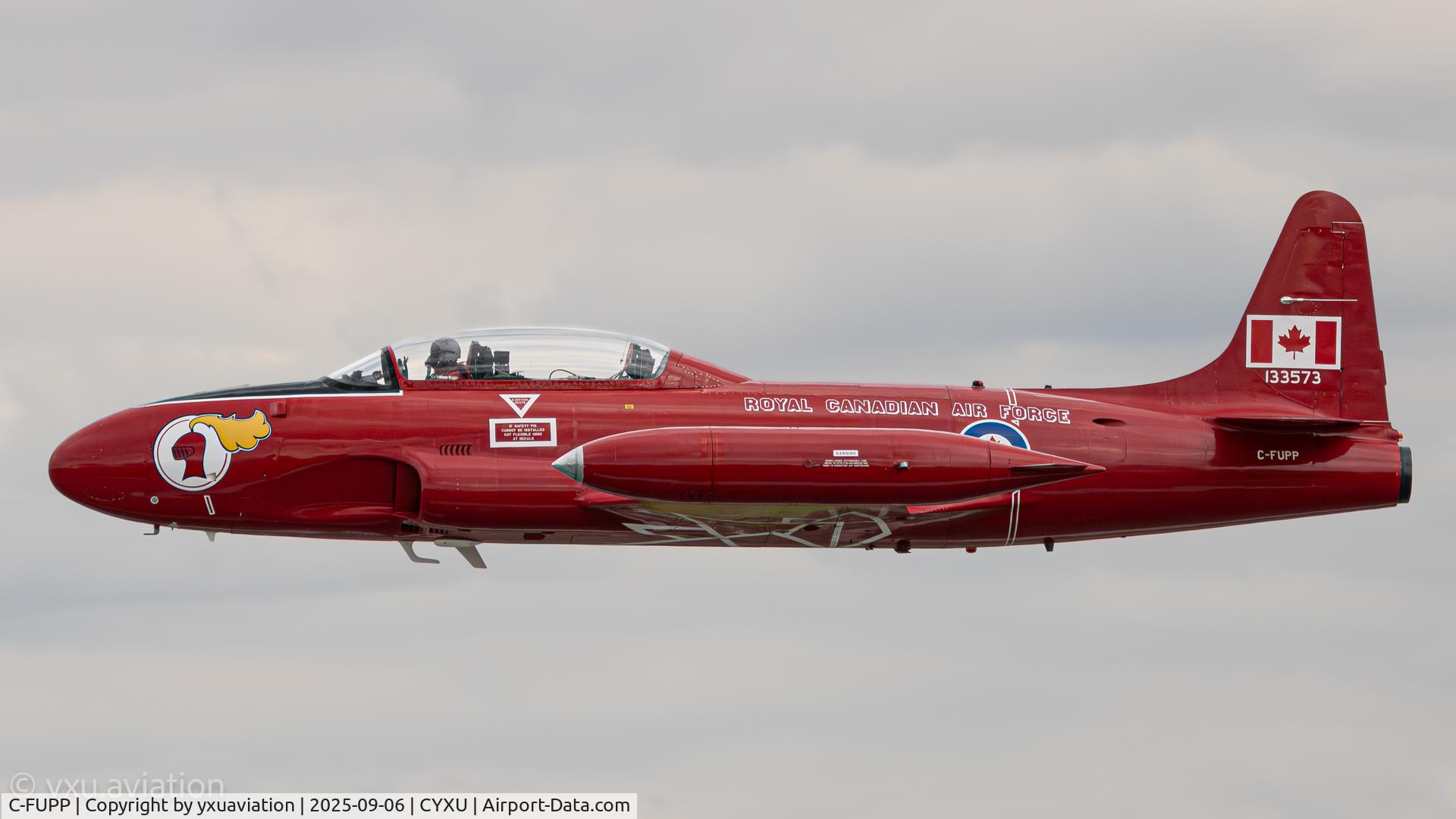 C-FUPP, 1957 Canadair T-33AN Silver Star 3 C/N T33-573, C-FUPP flying past at Airshow London 2025, London, Ontario.
