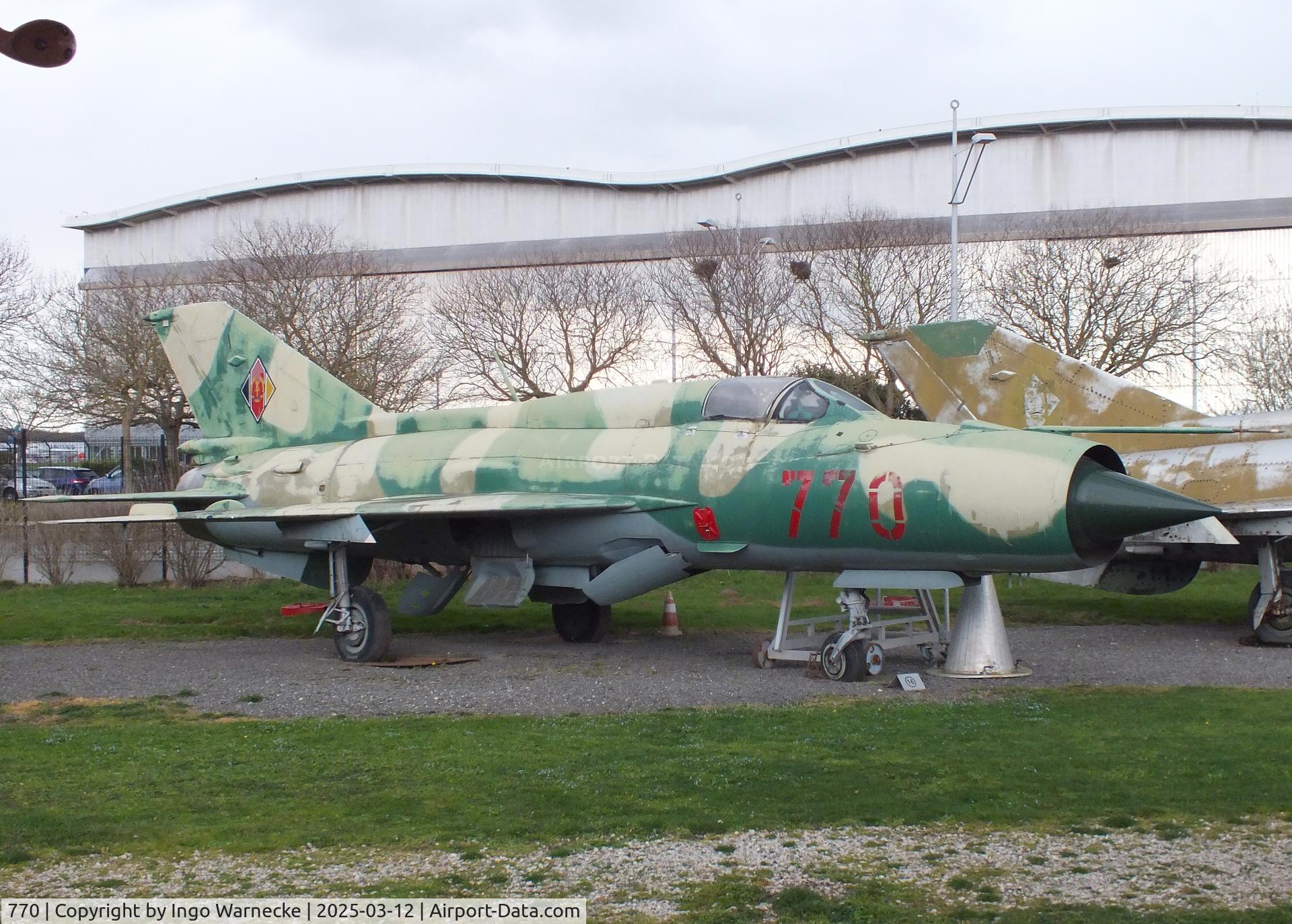 770, Mikoyan-Gurevich MiG-21SPS C/N 94A4509, Mikoyan i Gurevich MiG-21SPS FISHBED-F at the Ailes Anciennes Toulouse Museum, Blagnac