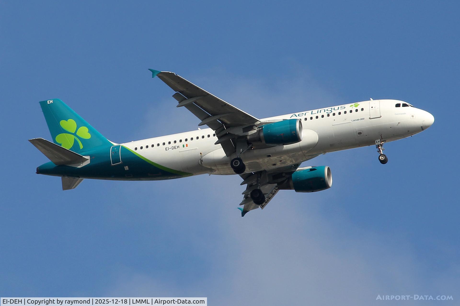 EI-DEH, 2004 Airbus A320-214 C/N 2294, Aer Lingus Airbus A320-214 reg EI-DEH on final approach for RW13 landing in Malta.