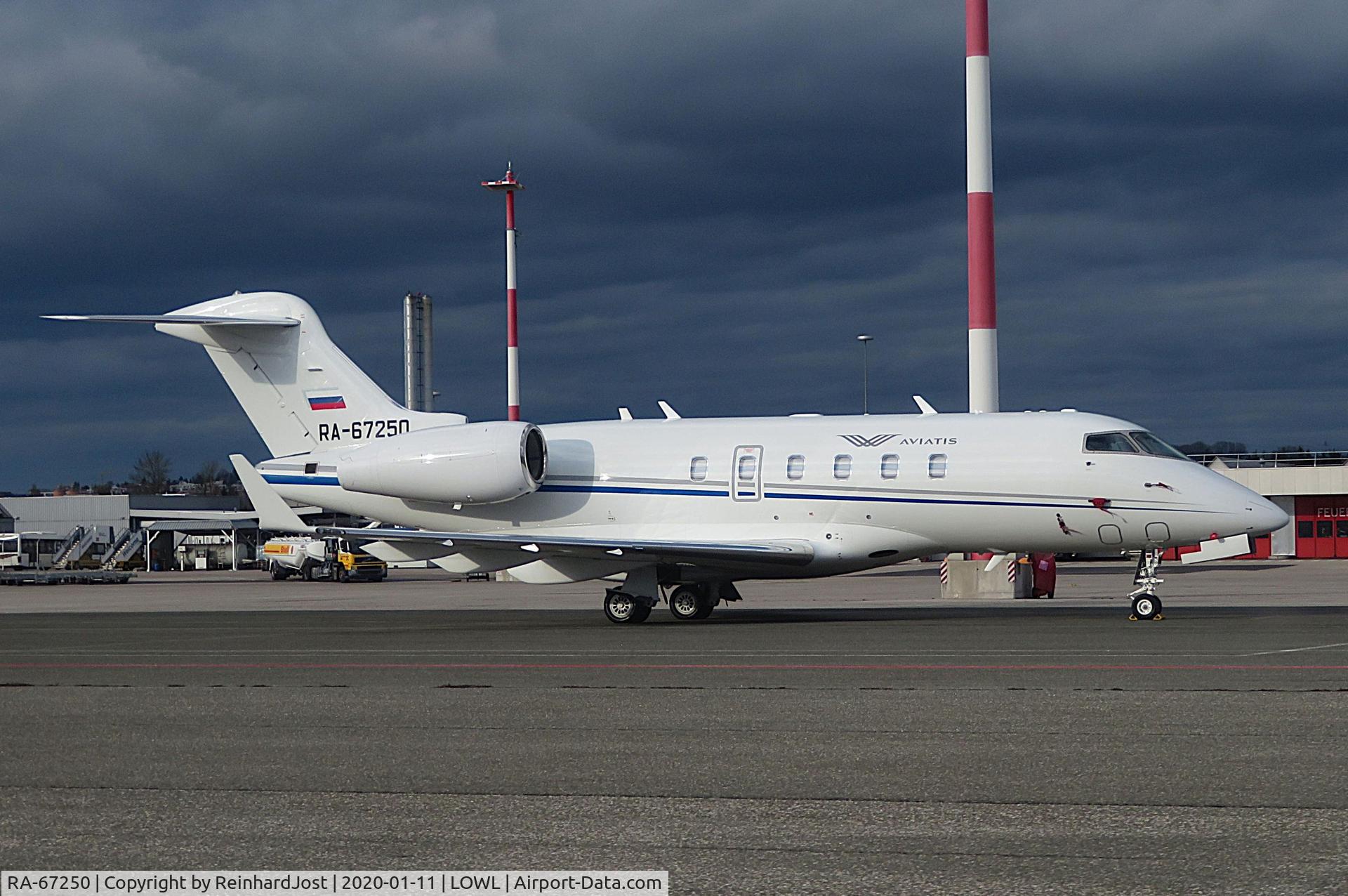 RA-67250, 2011 Bombardier Challenger 300 C/N 20317, Challenger 300 with Aviatis titles at Linz-Hoersching, Austria
