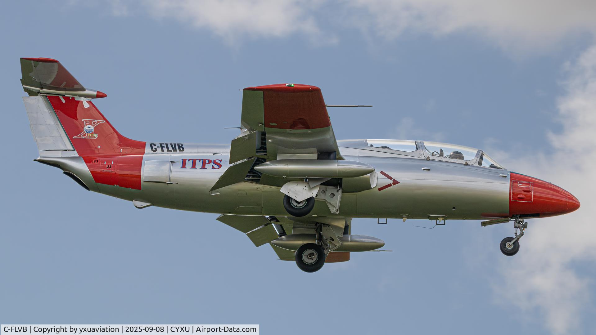 C-FLVB, 1966 Aero L-29 Delfin C/N 691895, International Test Pilots School (ITPS) L-29 landing during Airshow London 2025 departure day. London, Ontario.