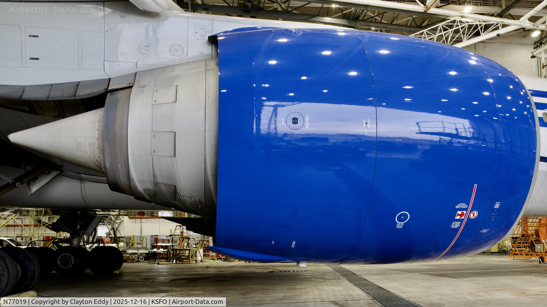 N77019, 2007 Boeing 777-224 C/N 35547, GE90 engine SFO 2025