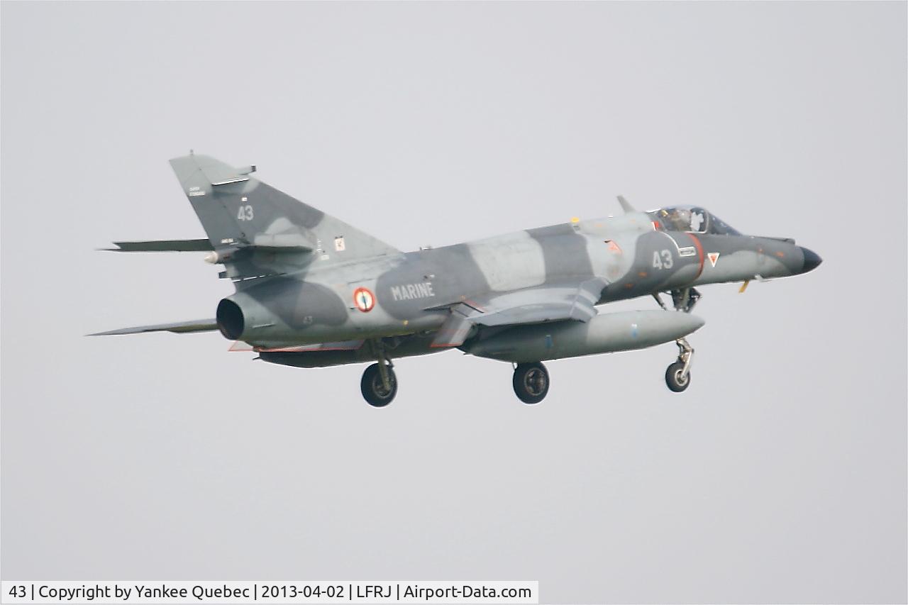 43, Dassault Super Etendard C/N 43, Dassault Super Etendard M (SEM), Short approach rwy 08, Landivisiau Naval Air Base (LFRJ)