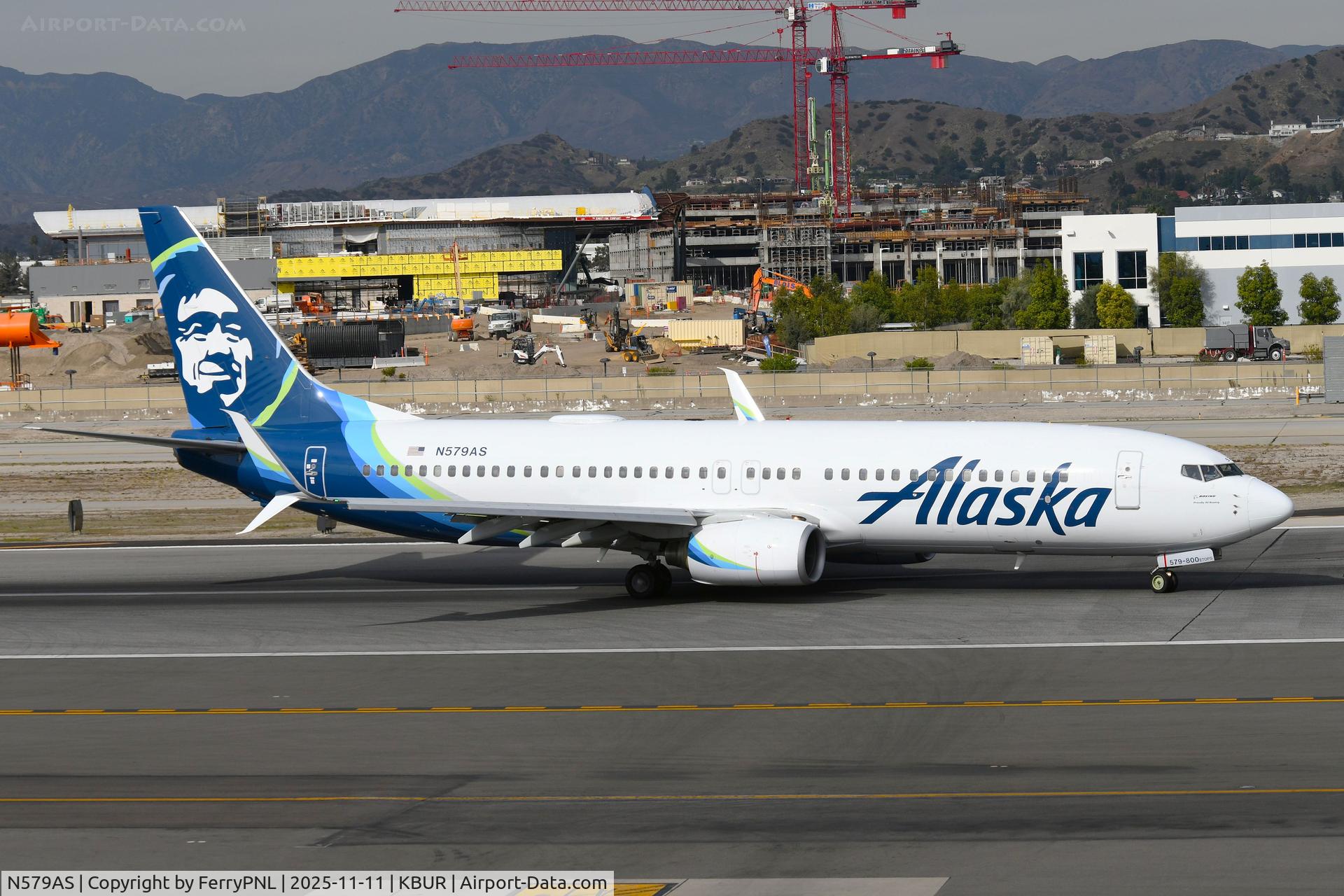 N579AS, 2007 Boeing 737-890 C/N 35187, Arrival of Alaska B738
