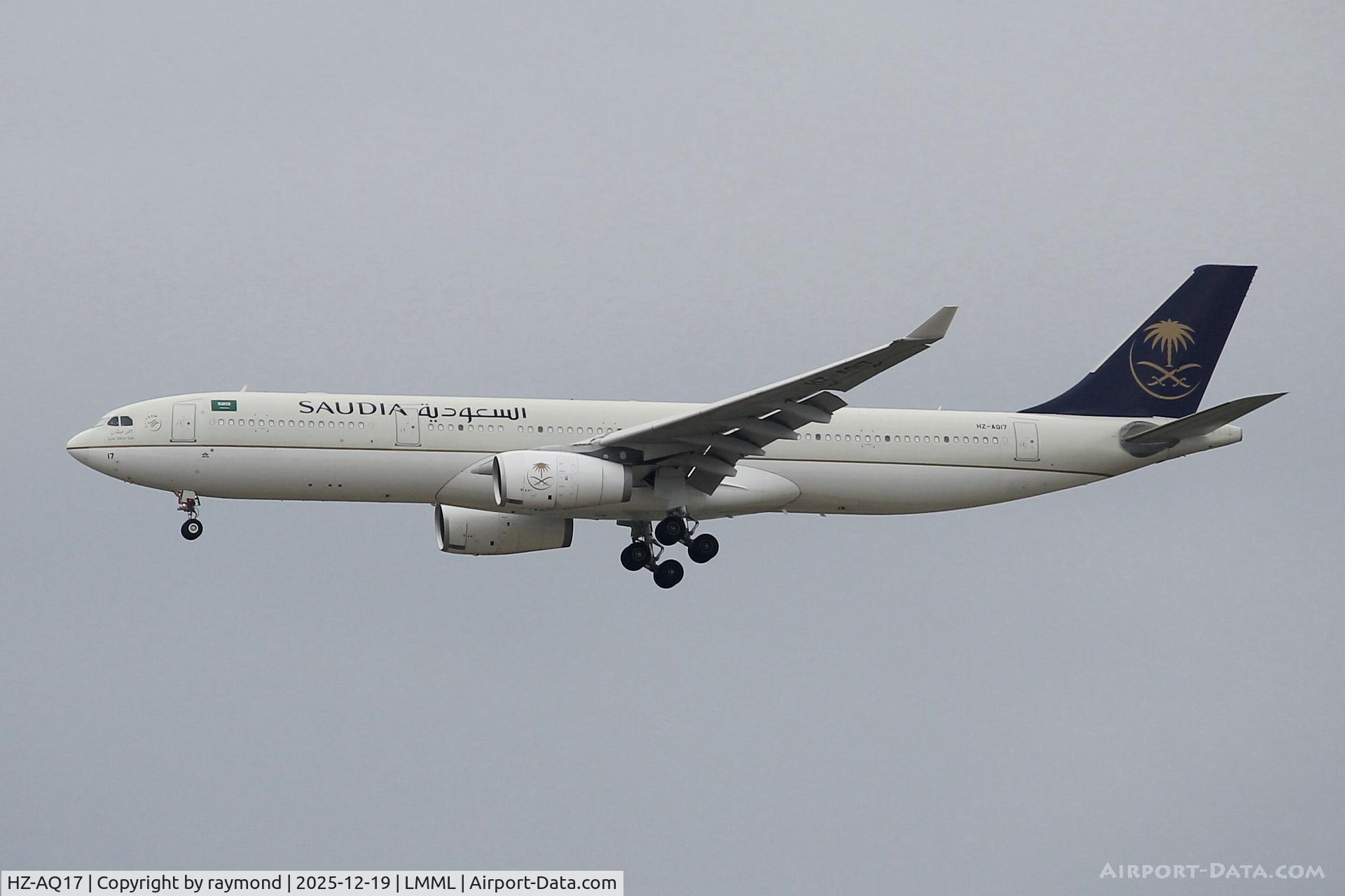 HZ-AQ17, 2016 Airbus A330-343 C/N 1739, Airbus A330-343 reg HZ-AQ17 of Saudia Arabia Airlines on short finals for RW13 landing in Malta. Aircraft came for maintenance at LT Malta.