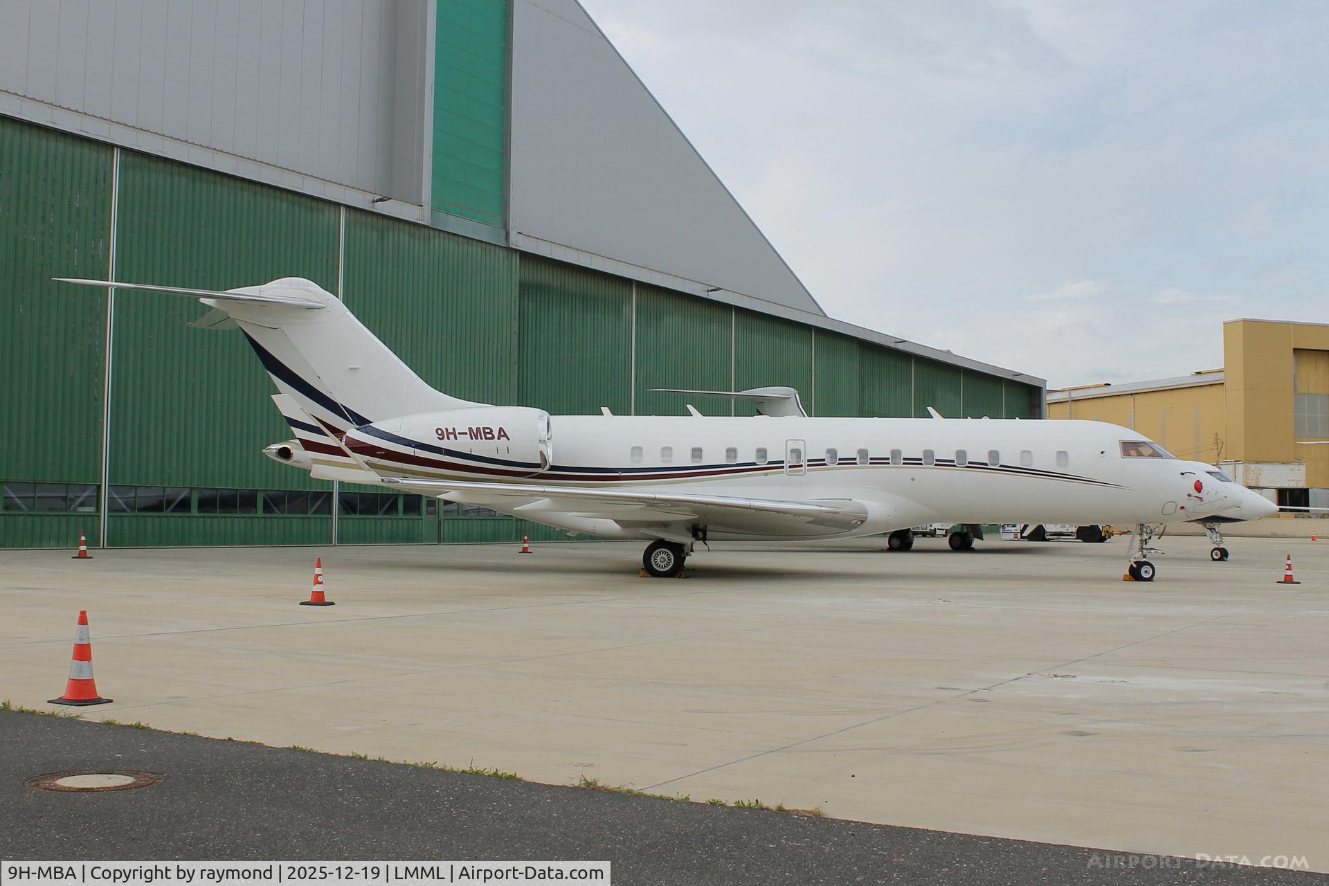 9H-MBA, 2005 Bombardier Global 5000 (BD-700-1A11) C/N 9186, Bombardier BD-700-1A11 Global 5000 reg 9H-MBA of Hyperion Aviation Malta parked at Safi Park, Malta.