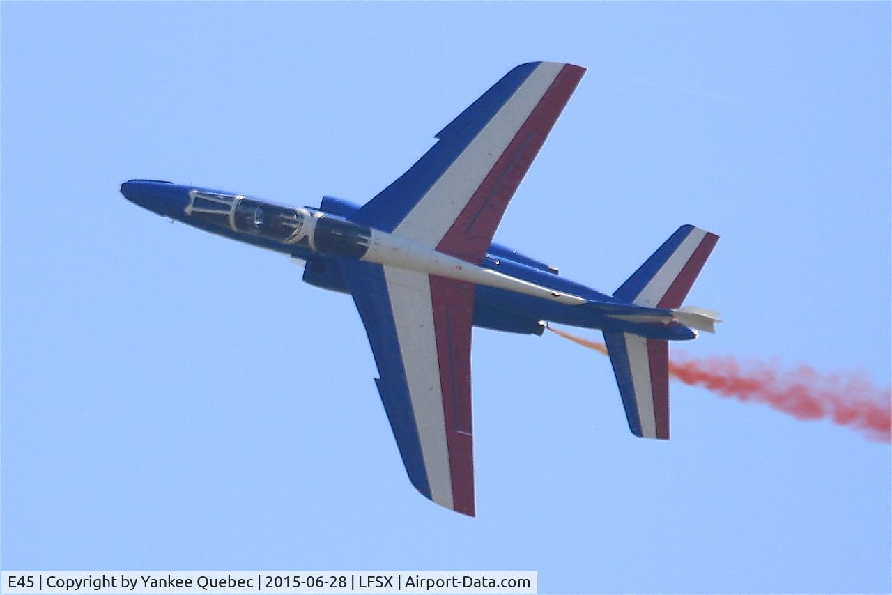 E45, Dassault-Dornier Alpha Jet E C/N E45, Dassault-Dornier Alpha Jet E (F-TETF), Athos 05 of Patrouille de France 2015, On display, Luxeuil-St Sauveur Air Base 116 (LFSX)