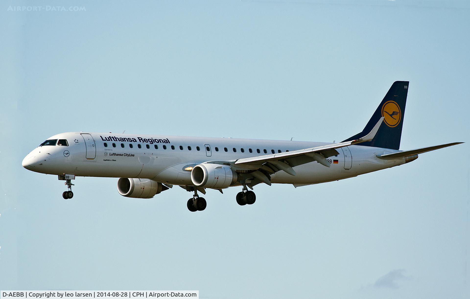 D-AEBB, 2009 Embraer 195LR (ERJ-190-200LR) C/N 19000316, Copenhagen 28.8.20214