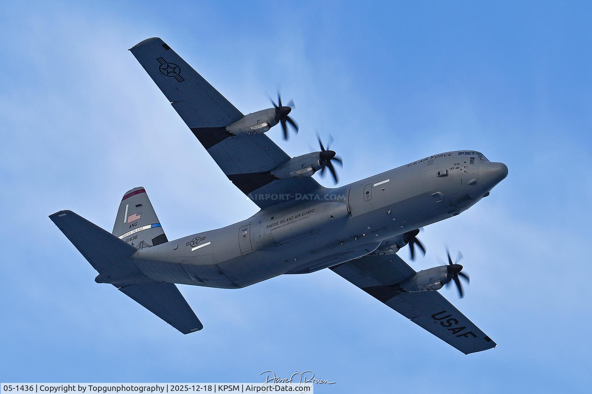 05-1436, 2005 Lockheed Martin C-130J-30 Super Hercules C/N 382-5575, RHODY14 brings up the end of the 4 ship heading back to Quonsett RI