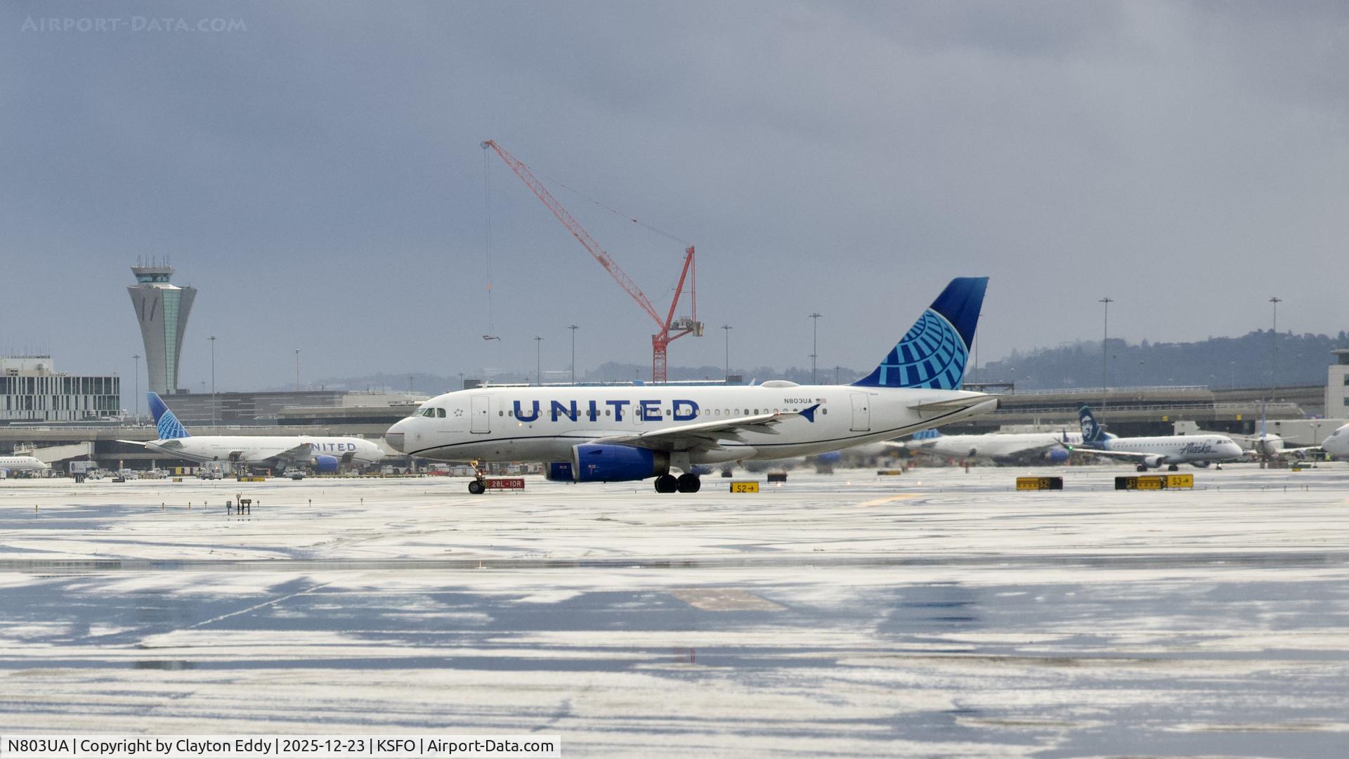 N803UA, 1997 Airbus A319-131 C/N 748, Runway 10 SFO 2025
