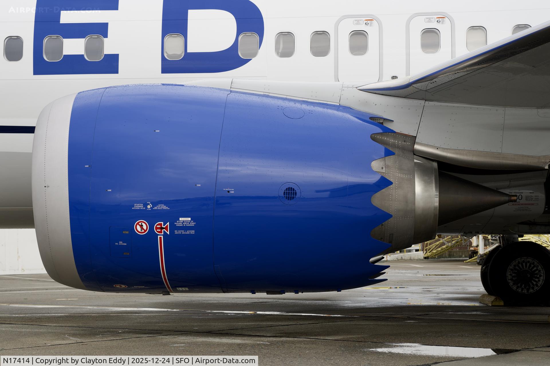 N17414, 2025 Boeing 737 MAX 9 C/N 68813, CFMI LEAP-1B engine SFO 2025