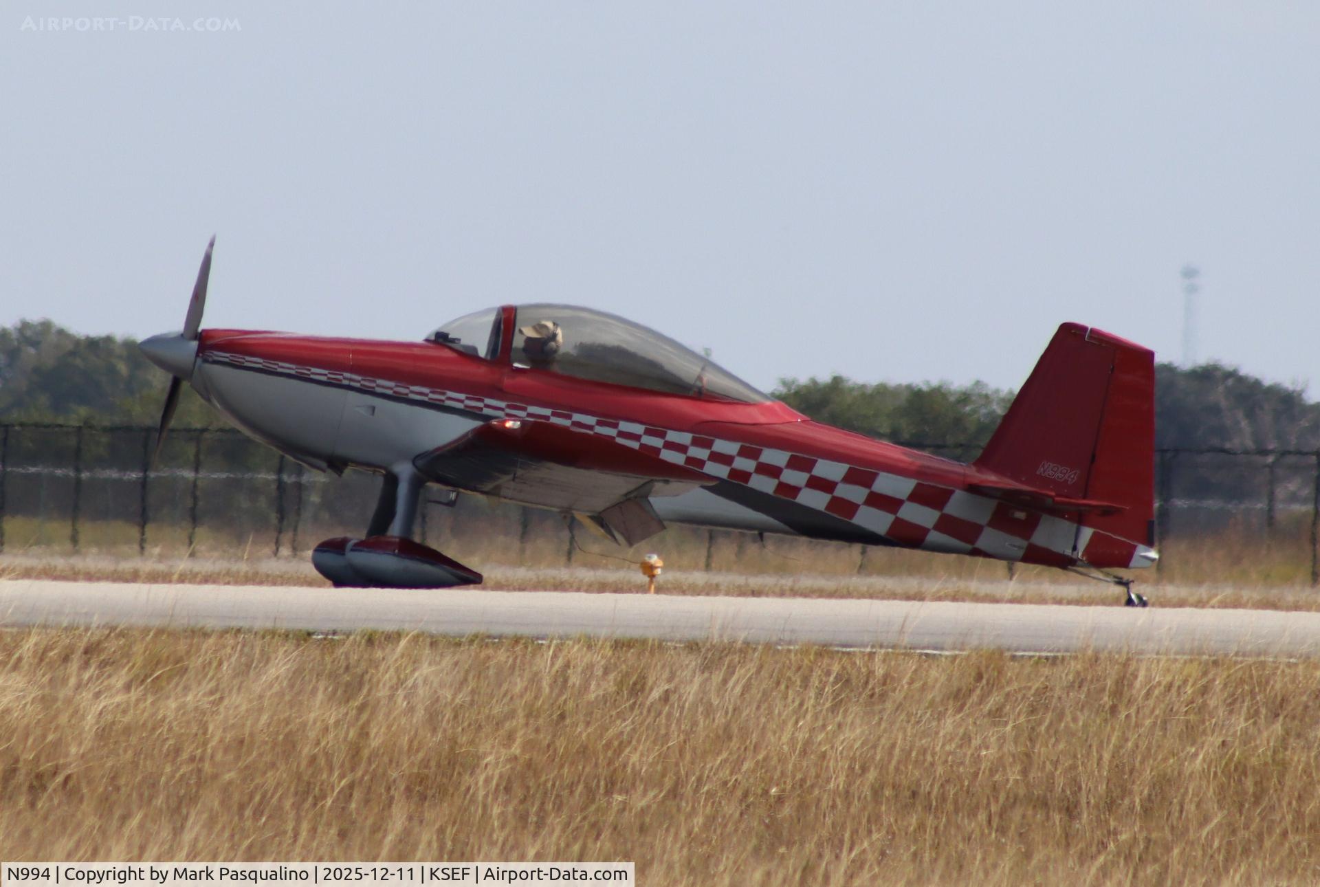 N994, 2008 Vans RV-8 C/N 81546, Vans RV-8