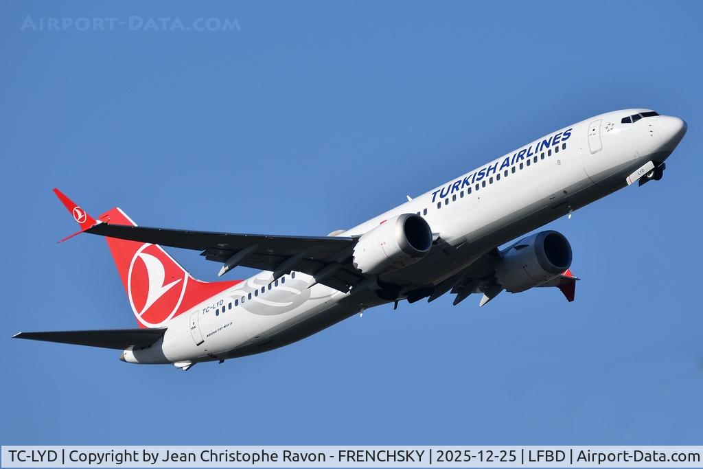 TC-LYD, 2019 Boeing 737-9 MAX C/N 60065, Bordeaux (BOD)	Istanbul (IST)	TK1390