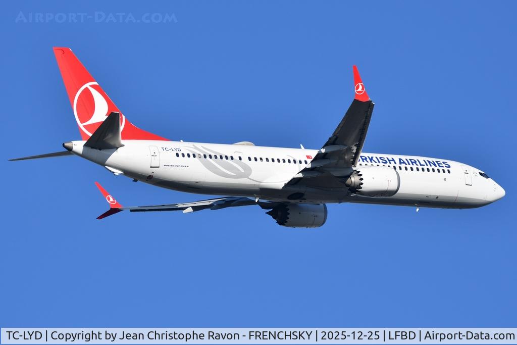 TC-LYD, 2019 Boeing 737-9 MAX C/N 60065, Bordeaux (BOD)	Istanbul (IST)	TK1390