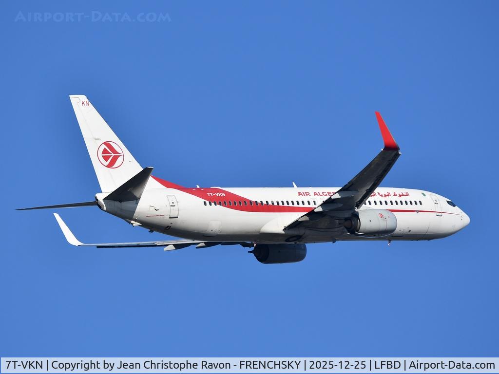 7T-VKN, 2016 Boeing 737-8D6 C/N 60750, Bordeaux (BOD)	Oran (ORN)	AH1193