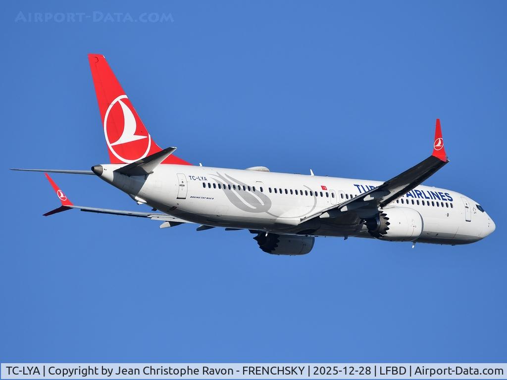 TC-LYA, 2019 Boeing 737-9 MAX C/N 60062, Bordeaux (BOD)	Istanbul (IST)	TK1390