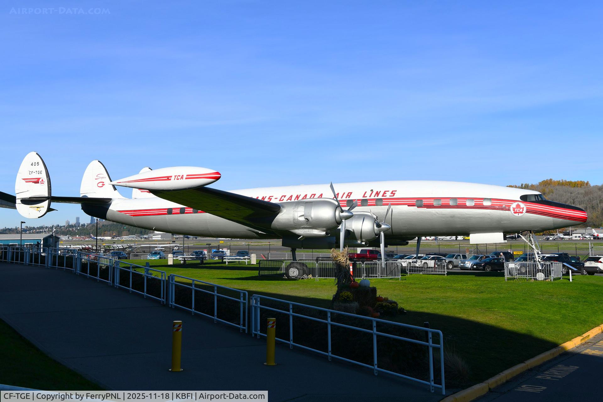 CF-TGE, 1954 Lockheed L-1049C Super Constellation C/N 4544, Trans Canadian L1049 displayed at the Museum of Flight