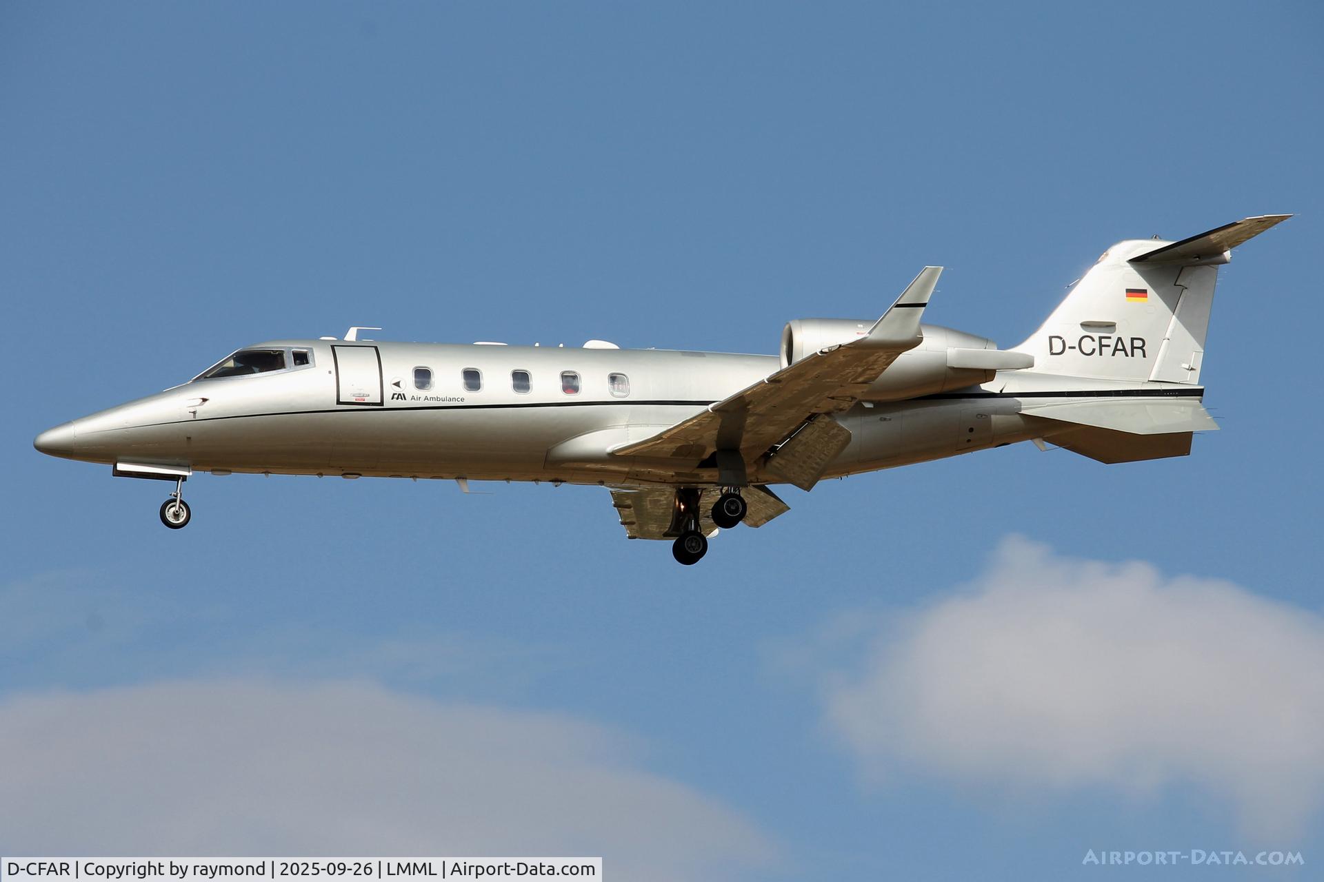 D-CFAR, , Learjet 60XR reg D-CFAR of FAI Aviation landing in Malta RW31.