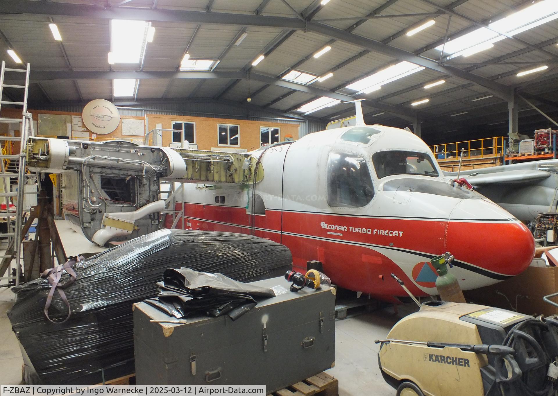 F-ZBAZ, De Havilland Canada CS2F-2 C/N DHC57, Conair Turbo Firecat being restored at the Ailes Anciennes Toulouse Museum, Blagnac