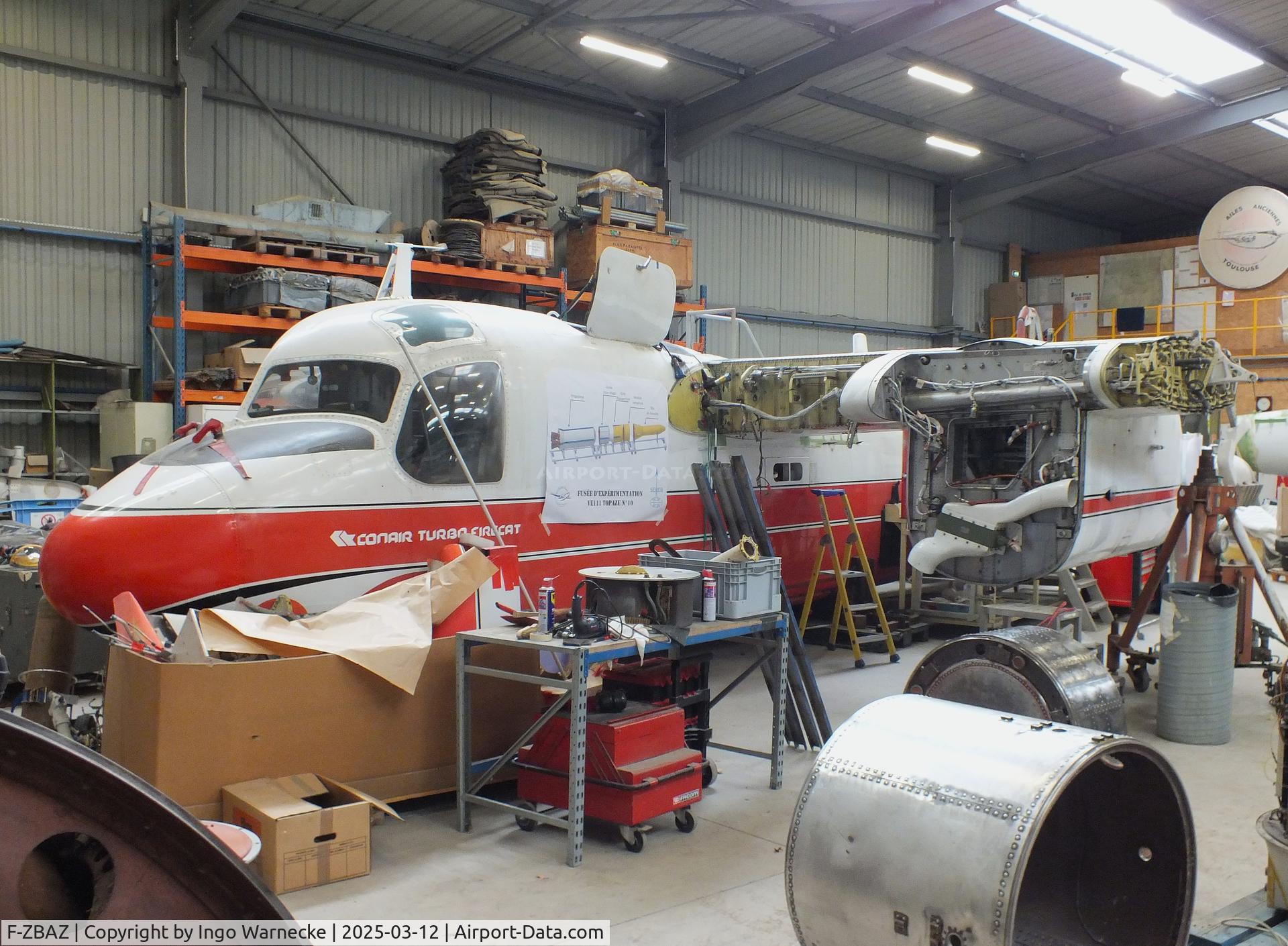 F-ZBAZ, De Havilland Canada CS2F-2 C/N DHC57, Conair Turbo Firecat being restored at the Ailes Anciennes Toulouse Museum, Blagnac