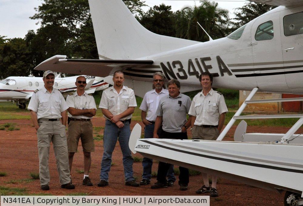 N341EA, 1984 Cessna TU206G Turbo Stationair C/N U20606835, At Kajjansi airfield near Lake Victoria in Uganda, for water operations testing. 2011