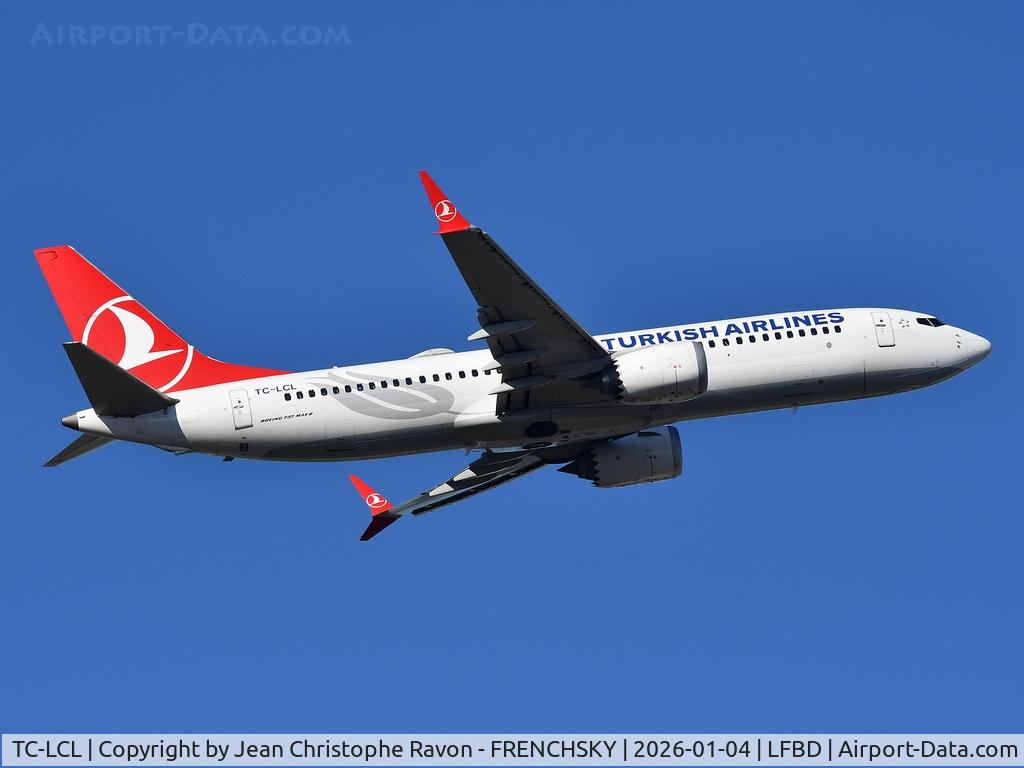 TC-LCL, 2019 Boeing 737-8 MAX C/N 60054, Bordeaux (BOD)	Istanbul (IST)	TK1390