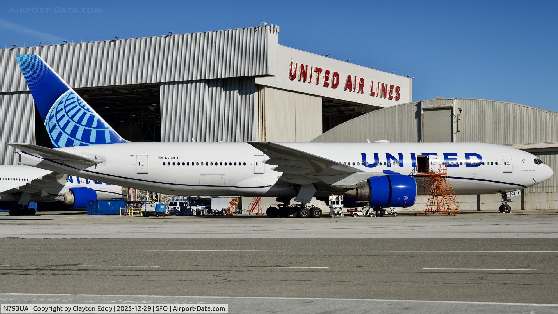 N793UA, 1997 Boeing 777-222 C/N 26946, SFO 2025