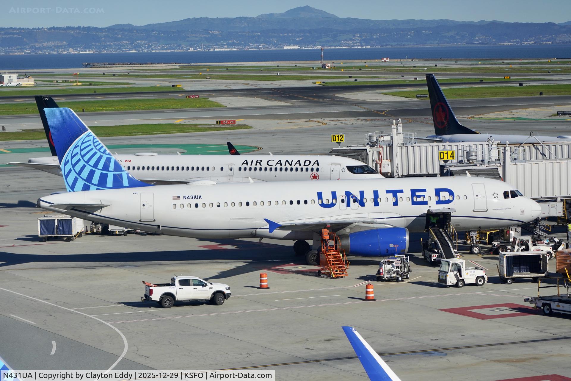 N431UA, 1996 Airbus A320-232 C/N 571, SFO 2025