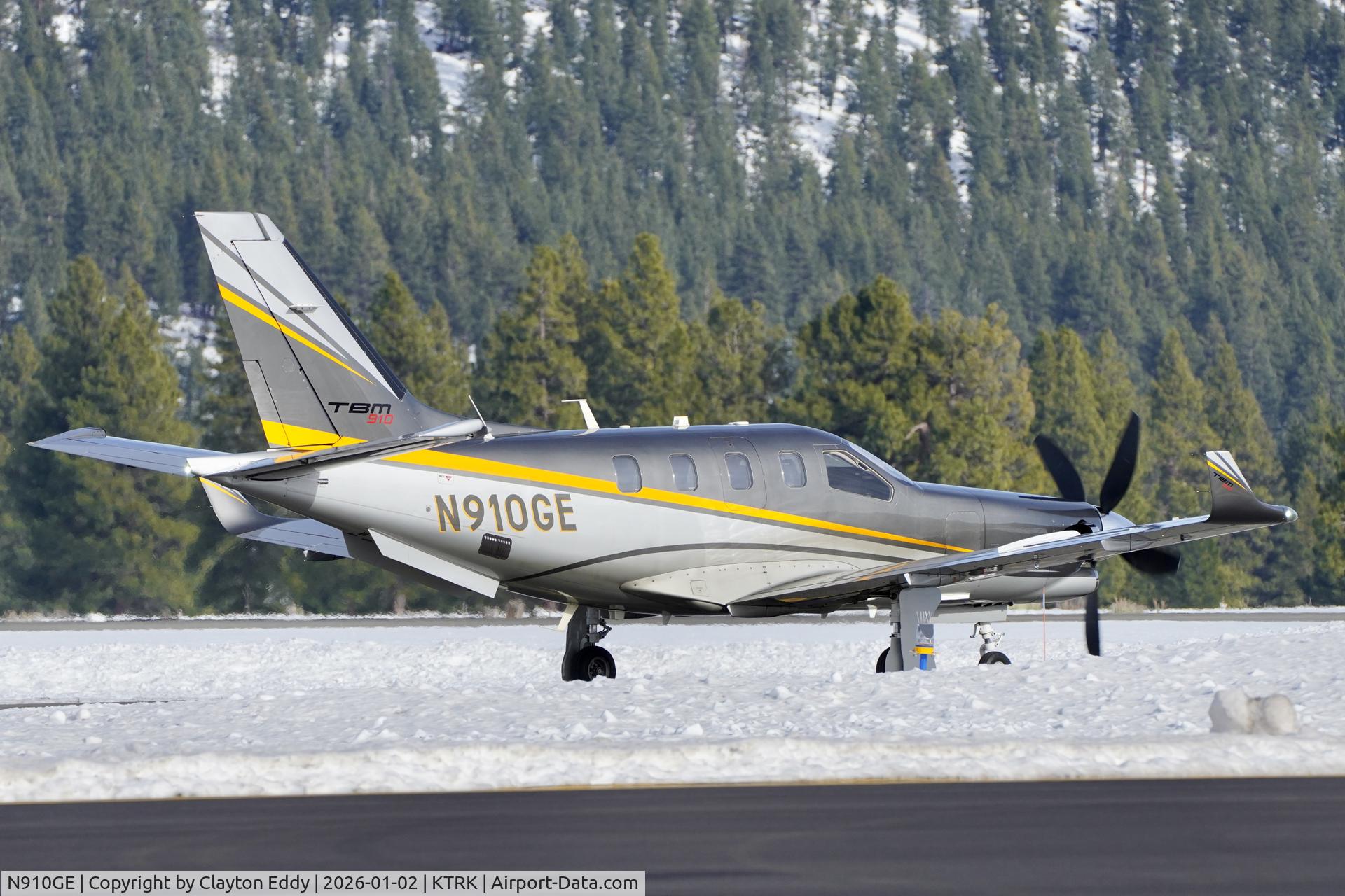 N910GE, 2018 Socata TBM 700 C/N 1221, Truckee Tahoe airport in California 2026